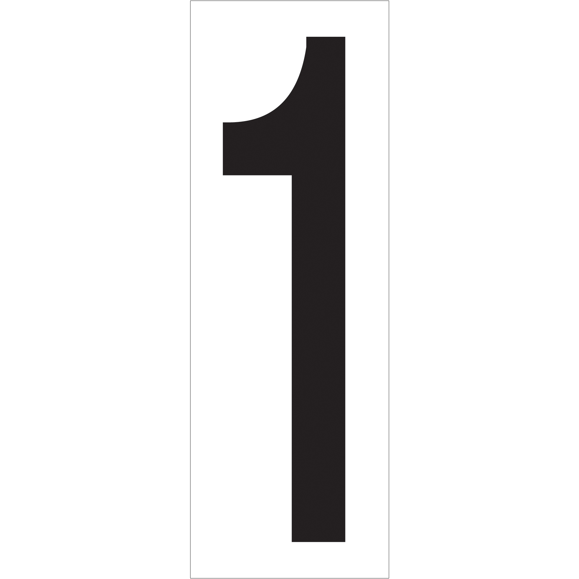 Vinyl Warehouse Number Labels, "1", 3 1/2", Black/White, 50/Case