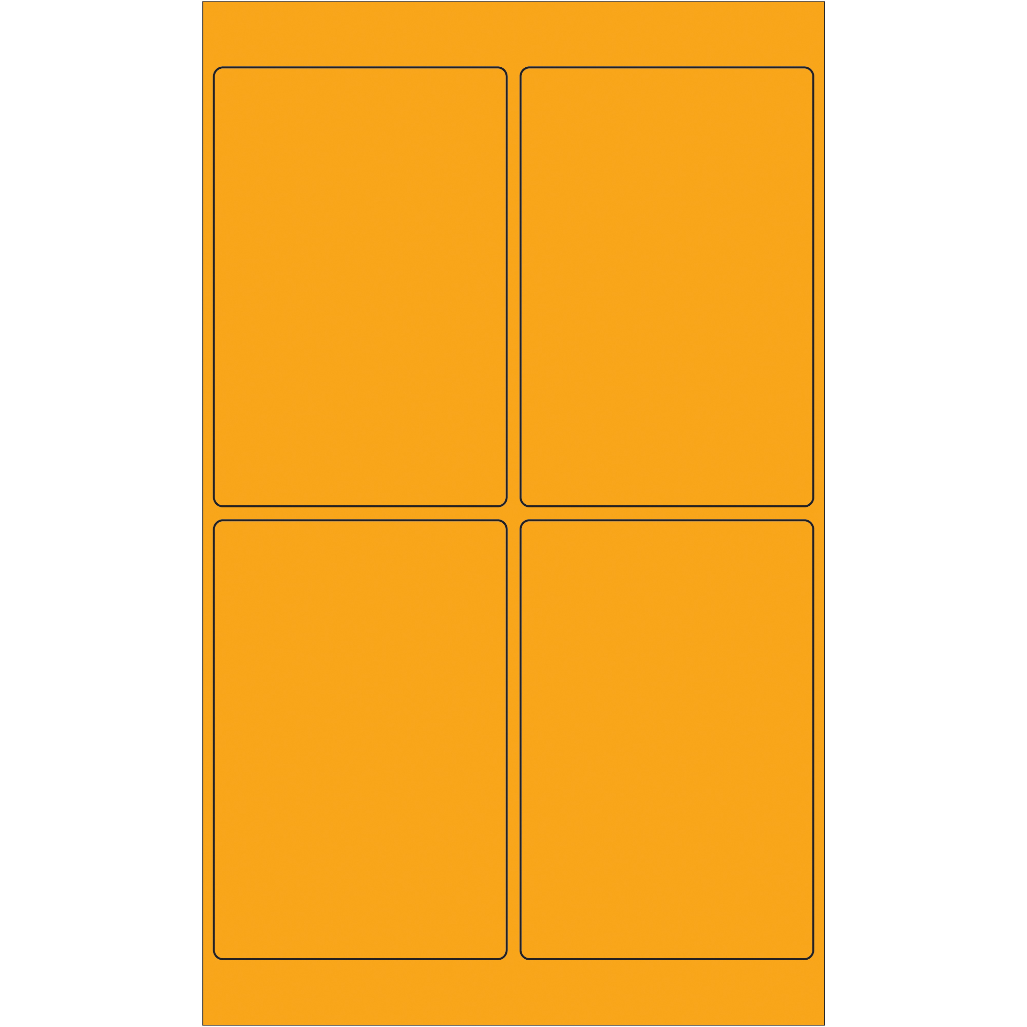 Tape Logic® Rectangle Laser Labels, 4" x 6", Fluorescent Orange, 400/Case