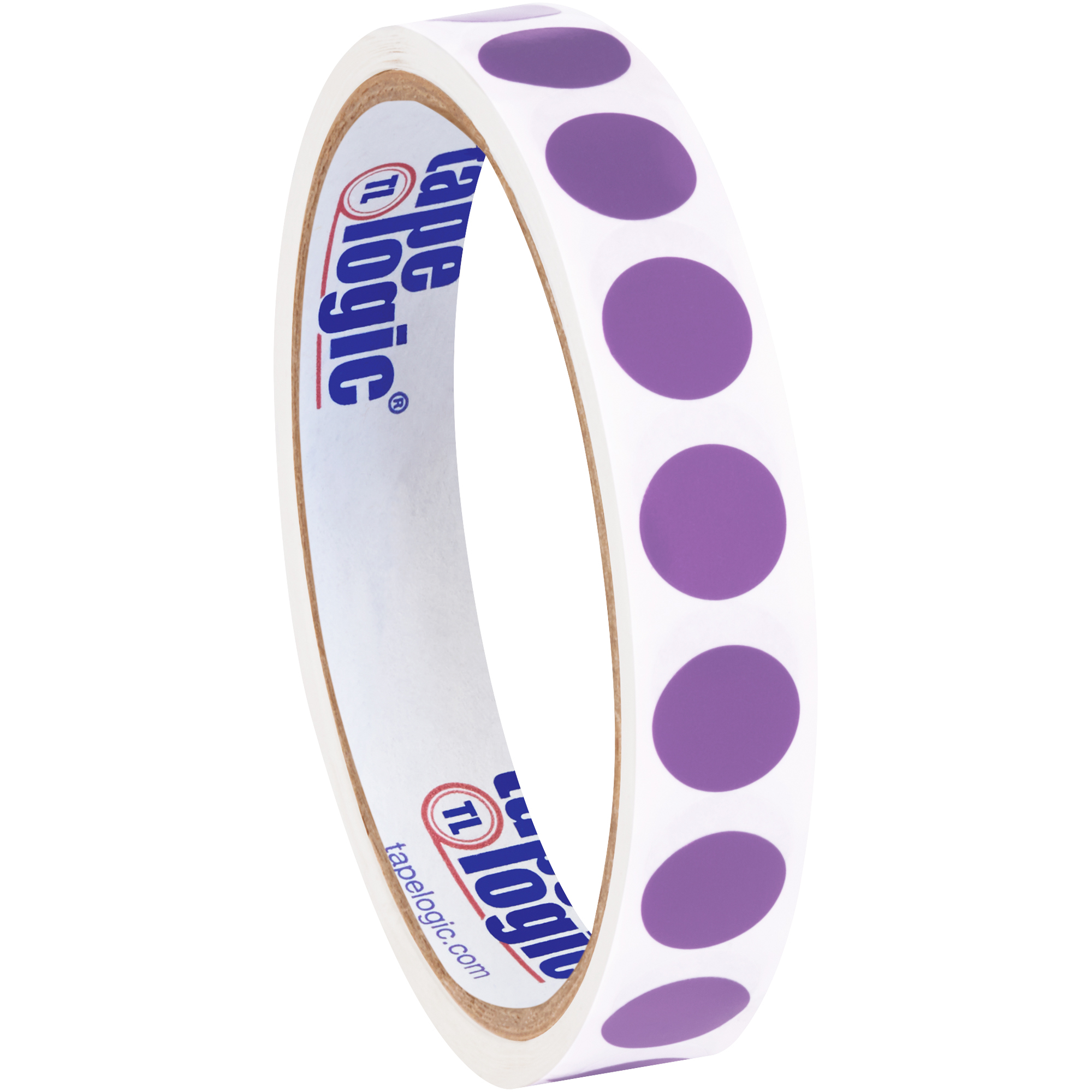 Tape Logic® Inventory Circle Labels, 1/2", Purple, 500/Roll