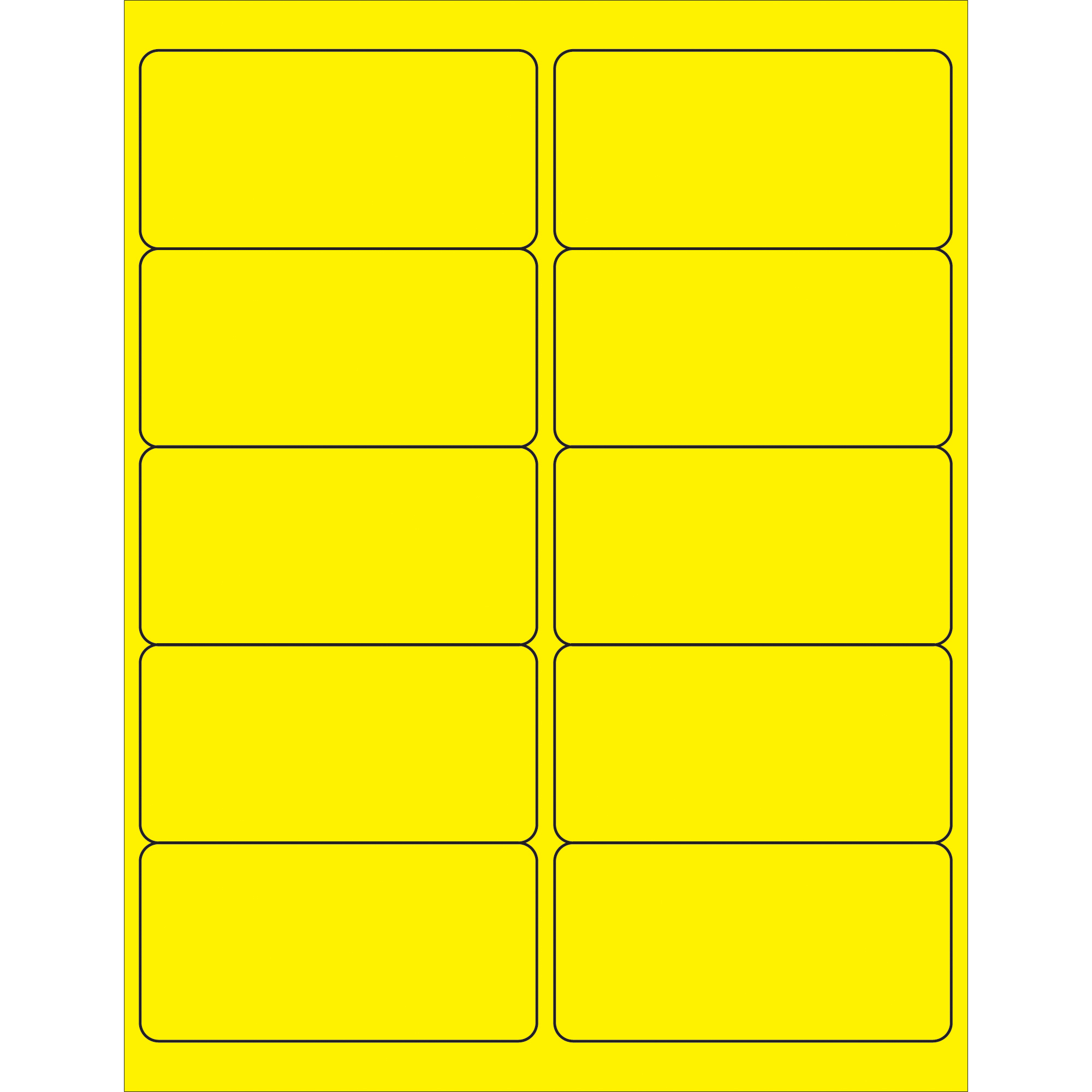 Tape Logic® Removable Rectangle Laser Labels, 4" x 2", Fluorescent Yellow, 1000/Case