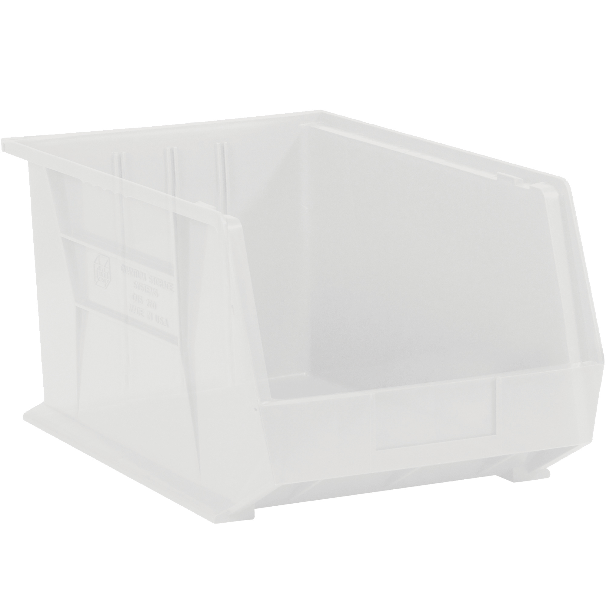 Plastic Stack & Hang Bin Boxes, 5 3/8" x 4 1/8" x 3", Clear, 24/Case