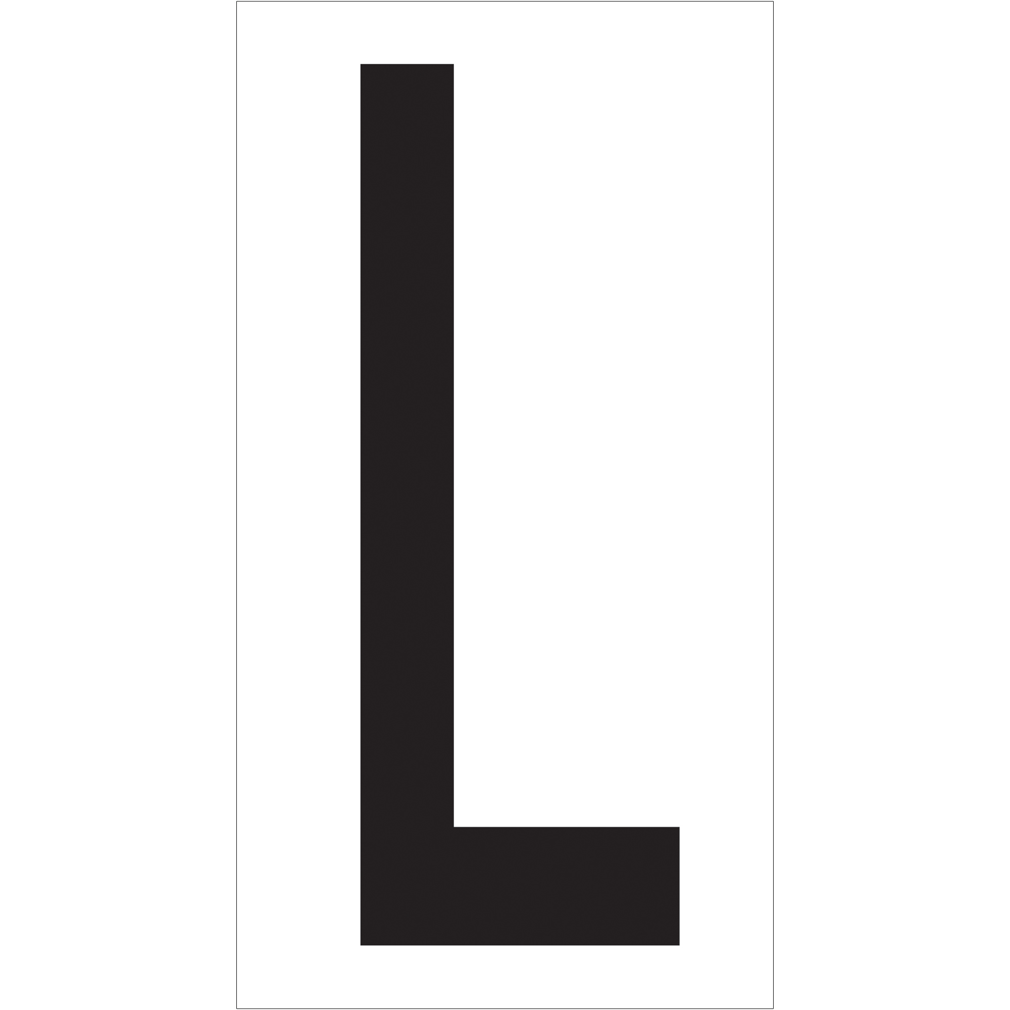 Vinyl Warehouse Letter Labels, "L", 3 1/2", Black/White, 50/Case