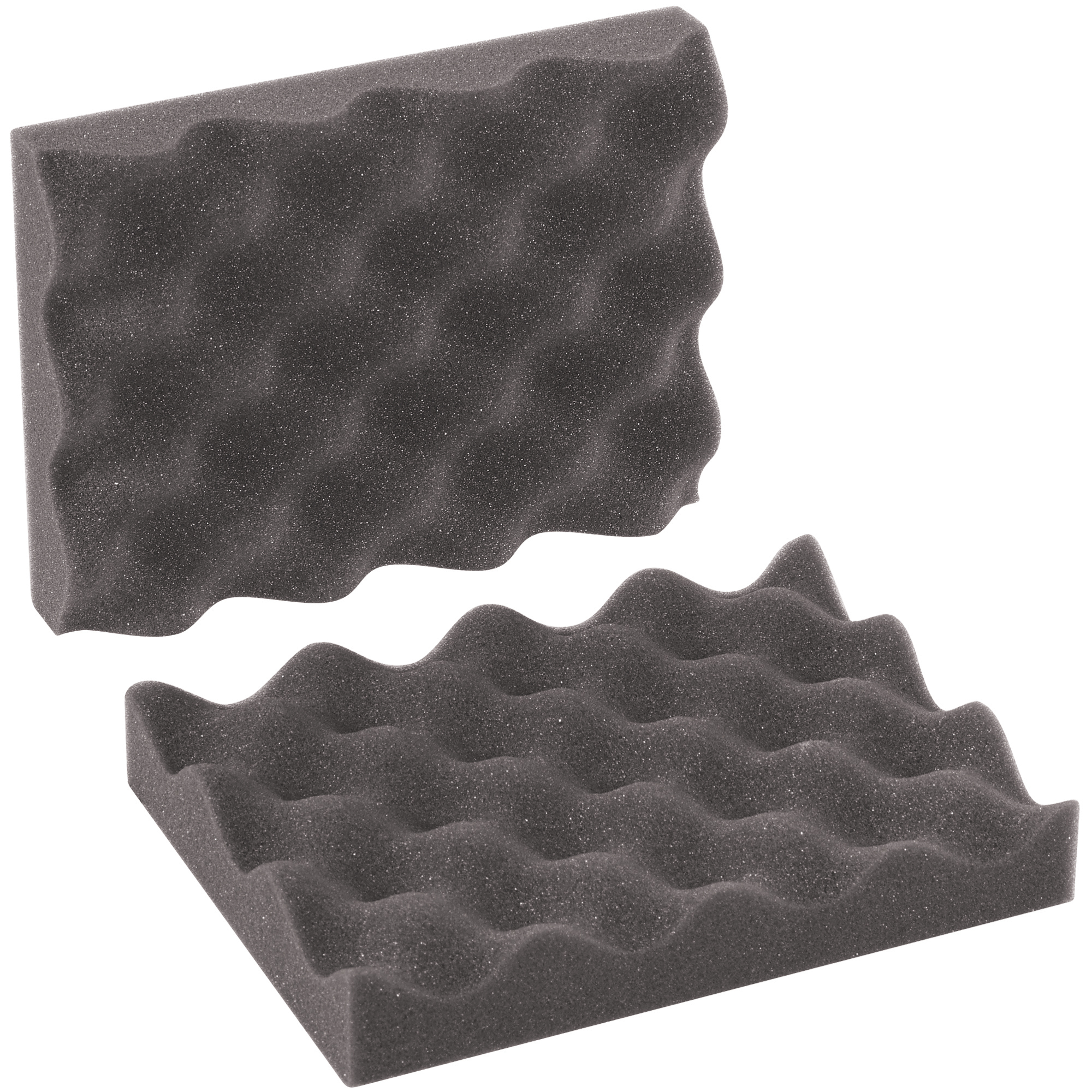 Convoluted Foam Sets, 8" x 6" x 2", Charcoal, 48/Sets per Case