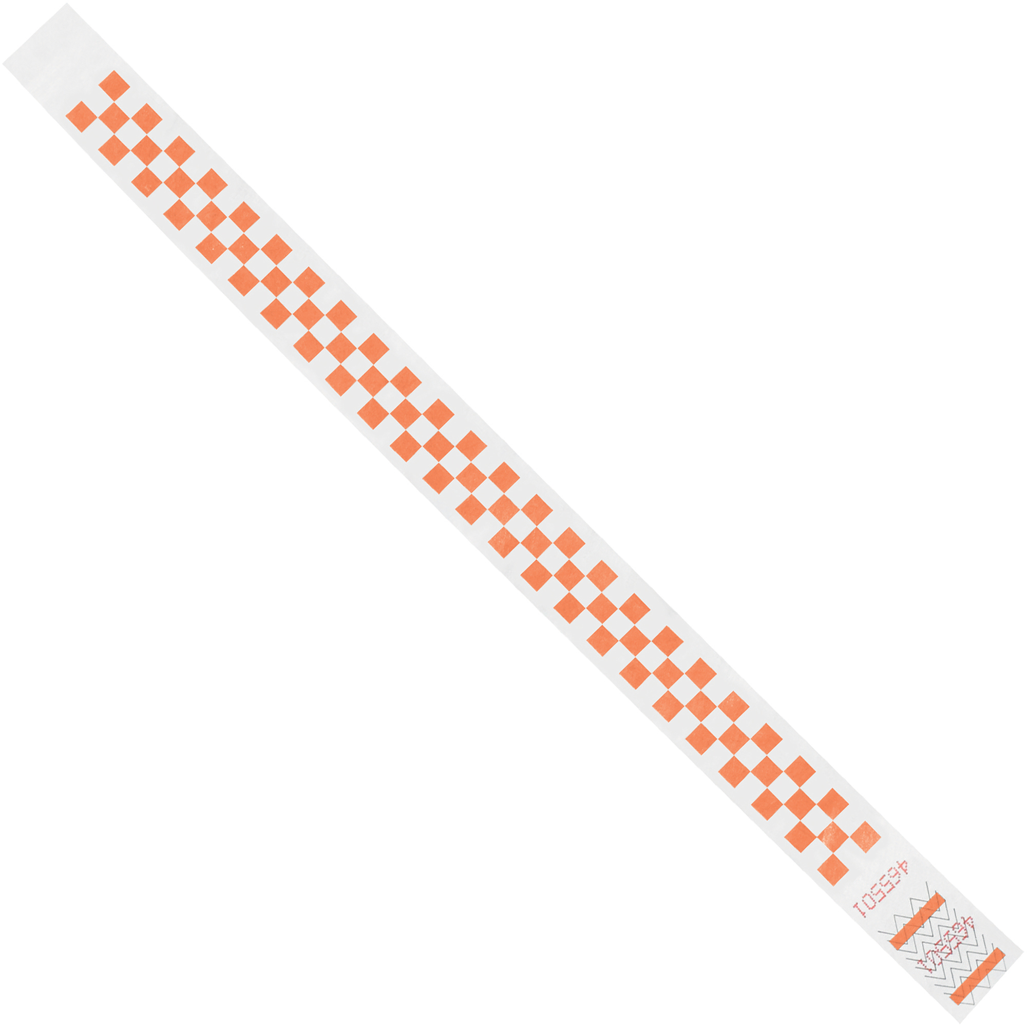 Tyvek® Wristbands, 3/4" x 10", Orange Checkerboard, 500/Case