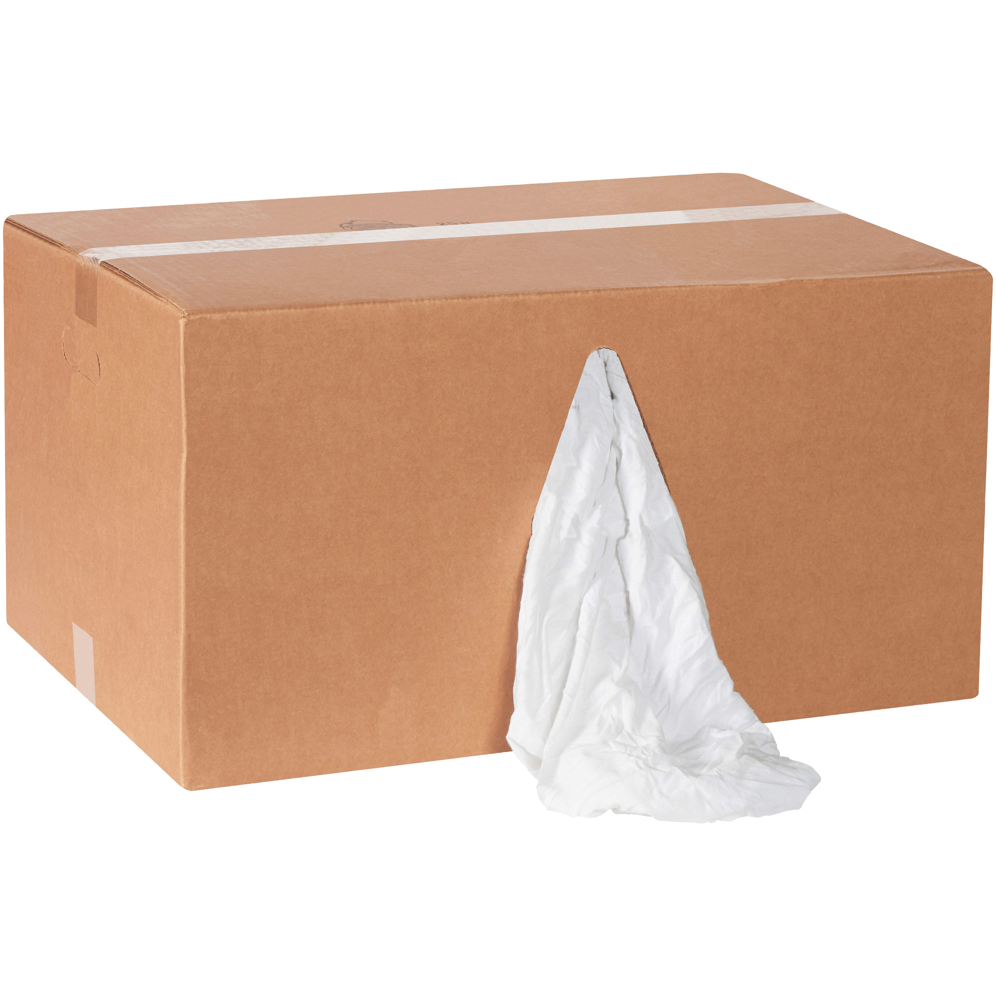Box of Standard T-Shirt Rags, White, 190/Case, 25 Lbs/Case