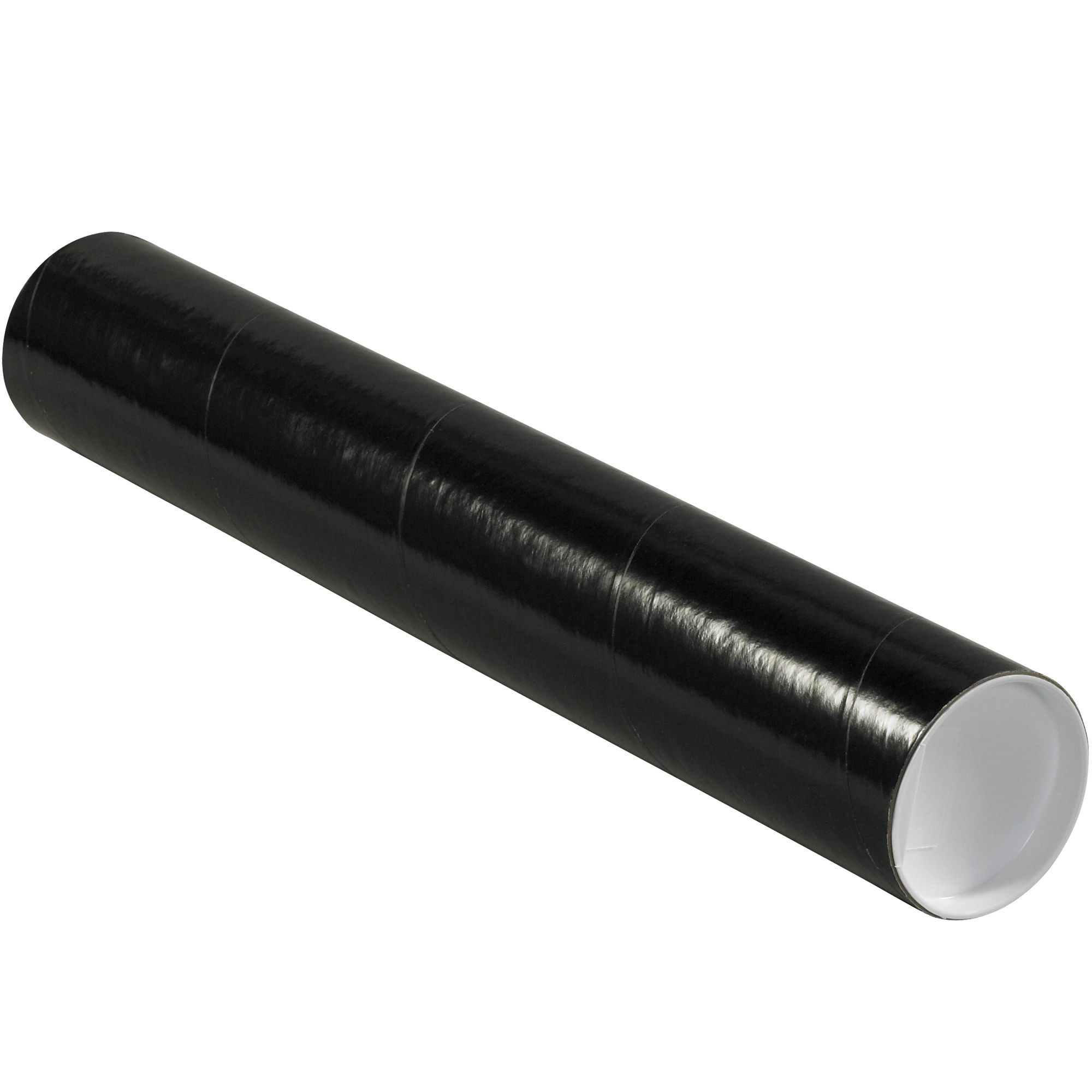Mailing Tubes with Caps, 3" x 18", Black, 24/Case