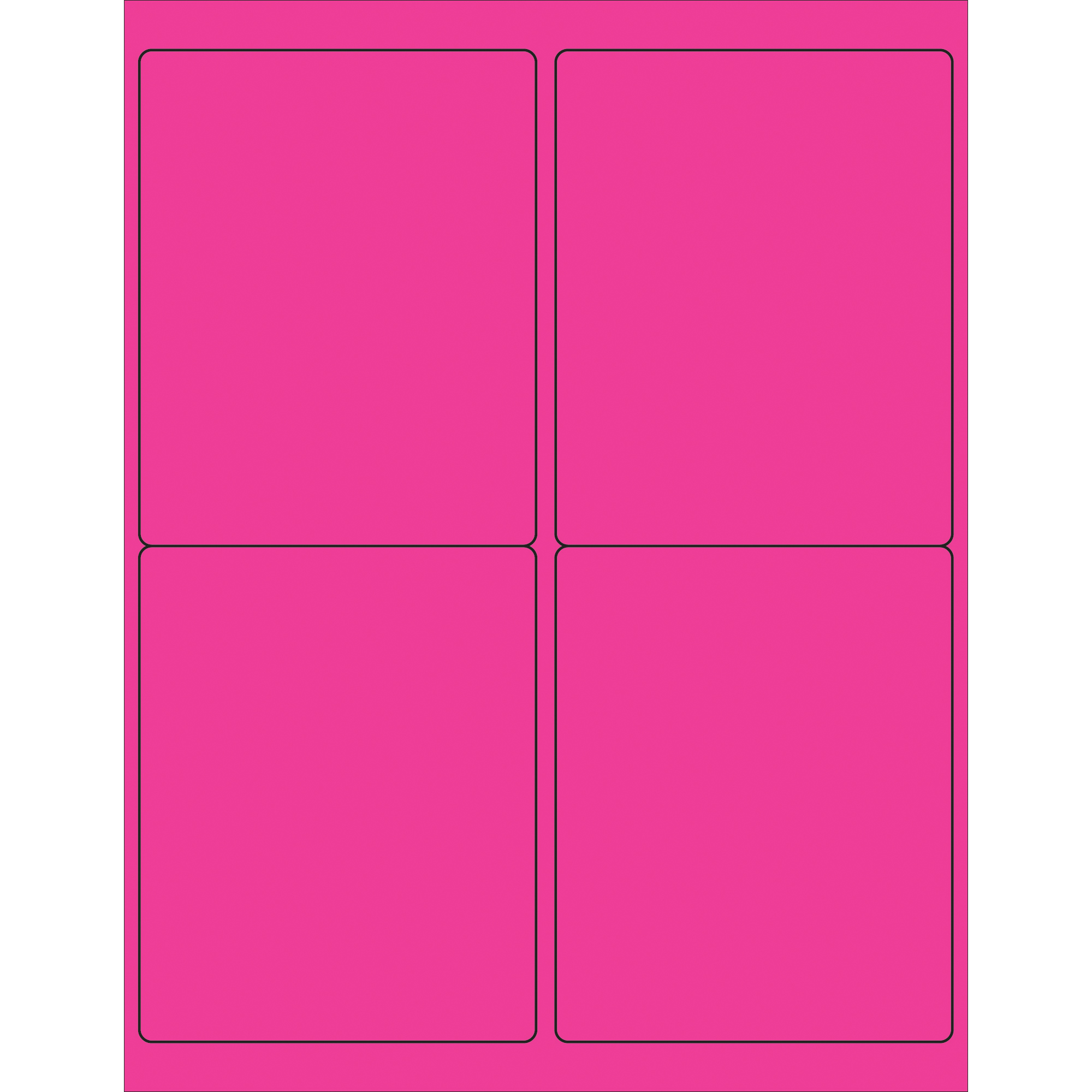 Tape Logic® Rectangle Laser Labels, 4" x 5", Fluorescent Pink, 400/Case
