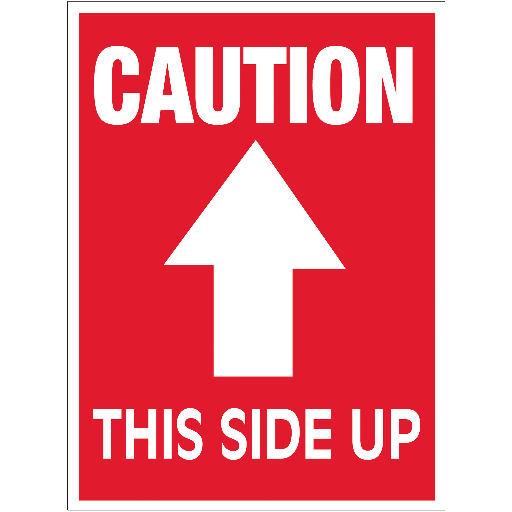 Tape Logic® Labels, "Caution This Side Up", Arrow, 3" x 4", Red/White, 500/Roll