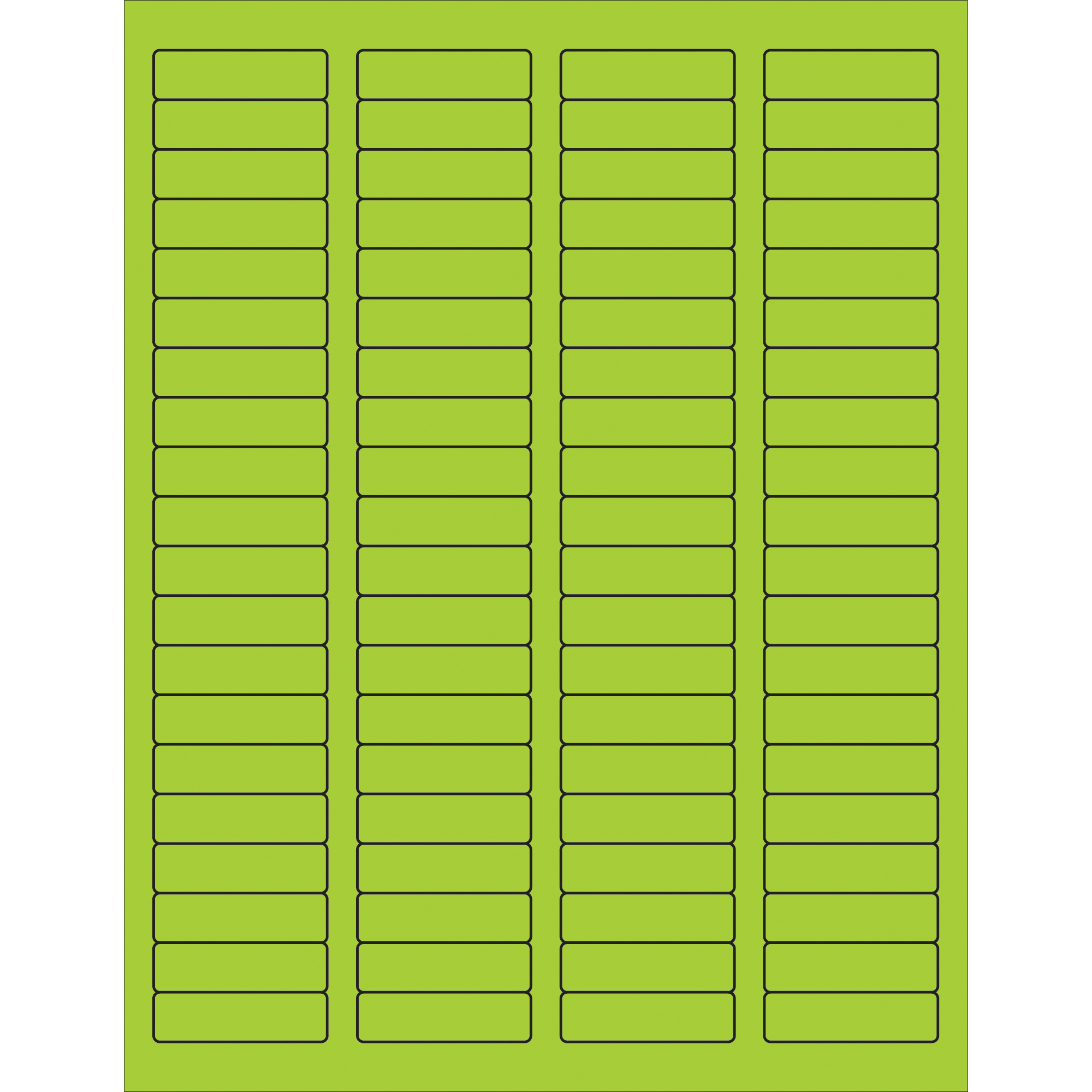 Tape Logic® Rectangle Laser Labels, 1 3/4" x 1/2", Fluorescent Green, 8000/Case