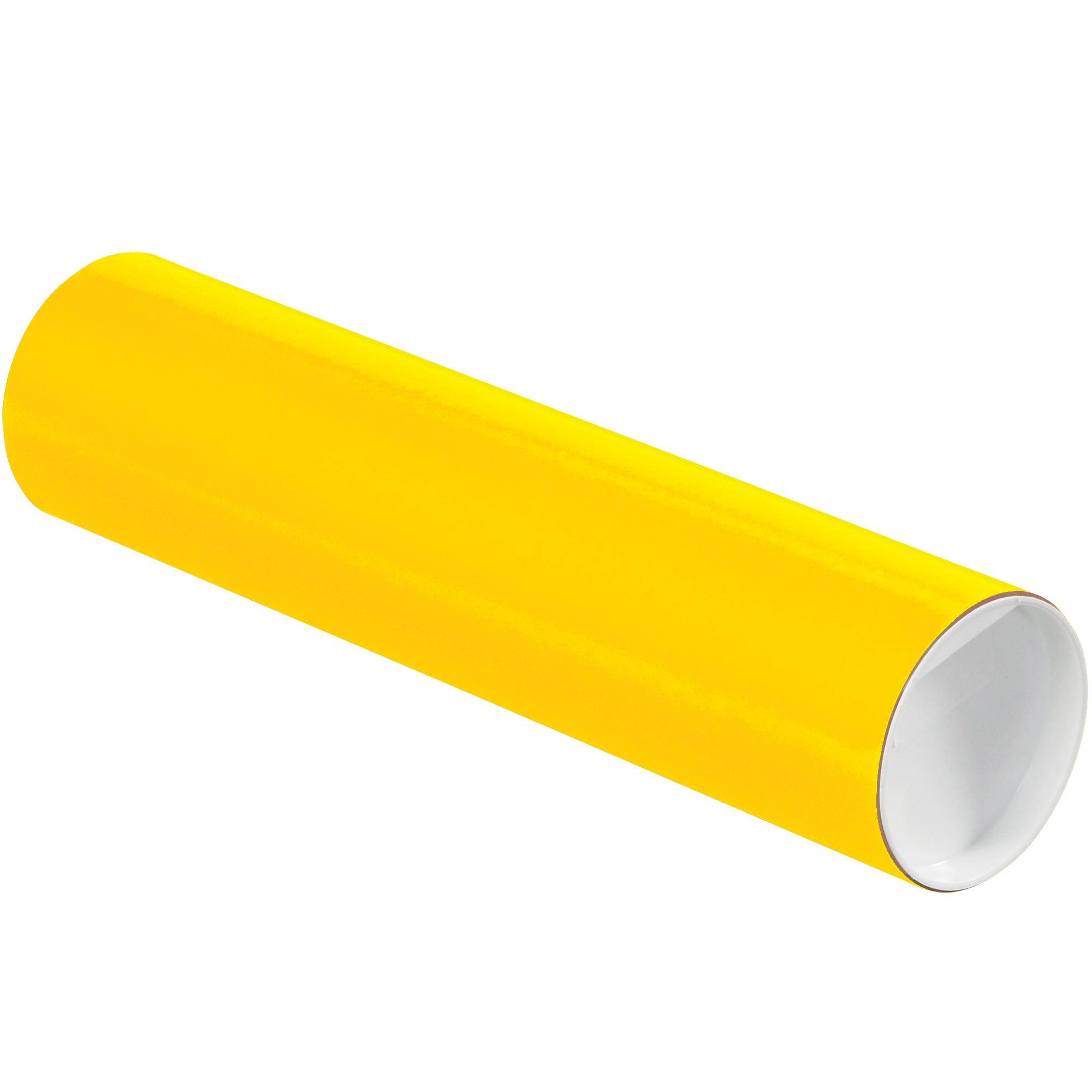 Mailing Tubes with Caps, 3" x 12", Yellow, 24/Case