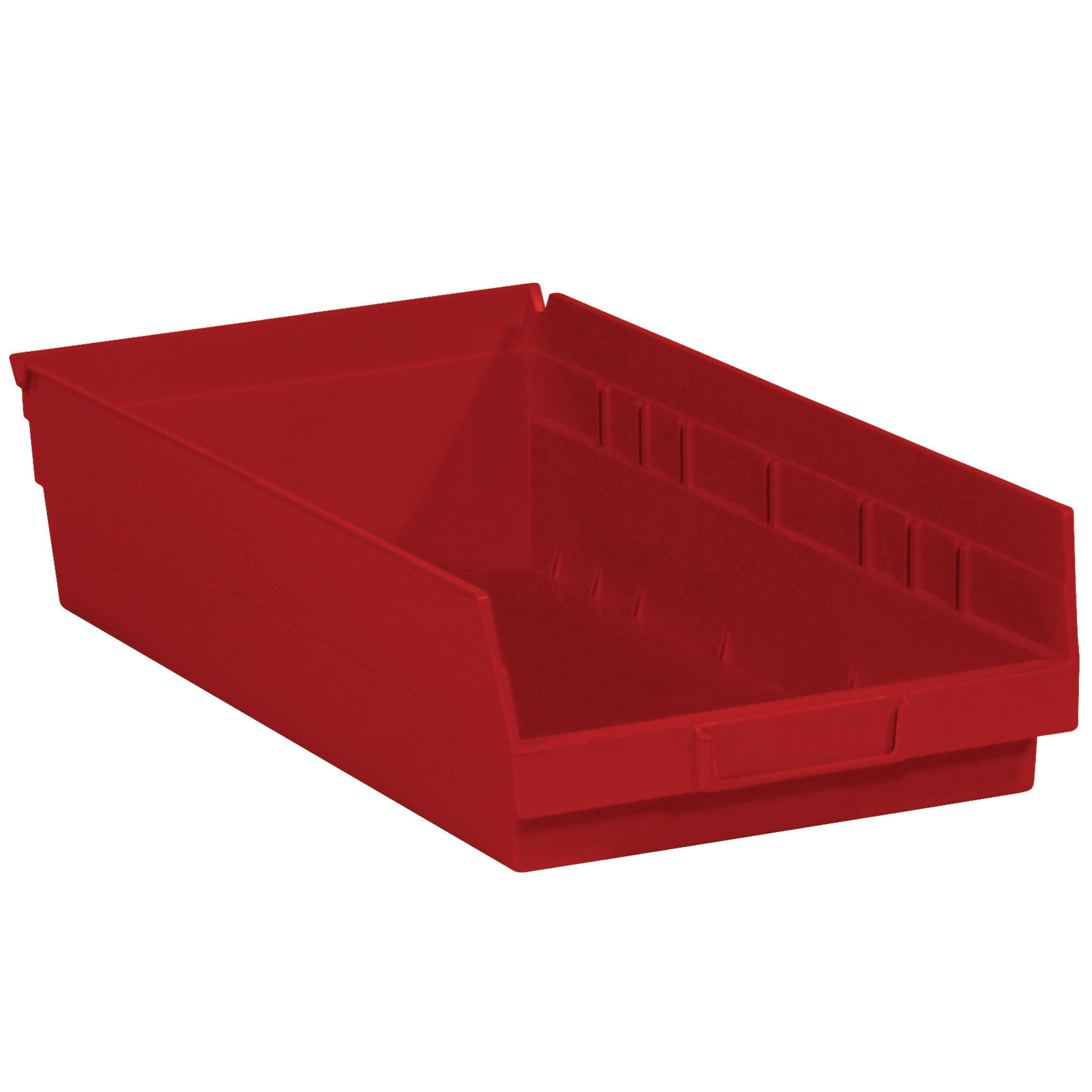 Plastic Shelf Bin Boxes, 17 7/8" x 11 1/8" x 4", Red, 8/Case