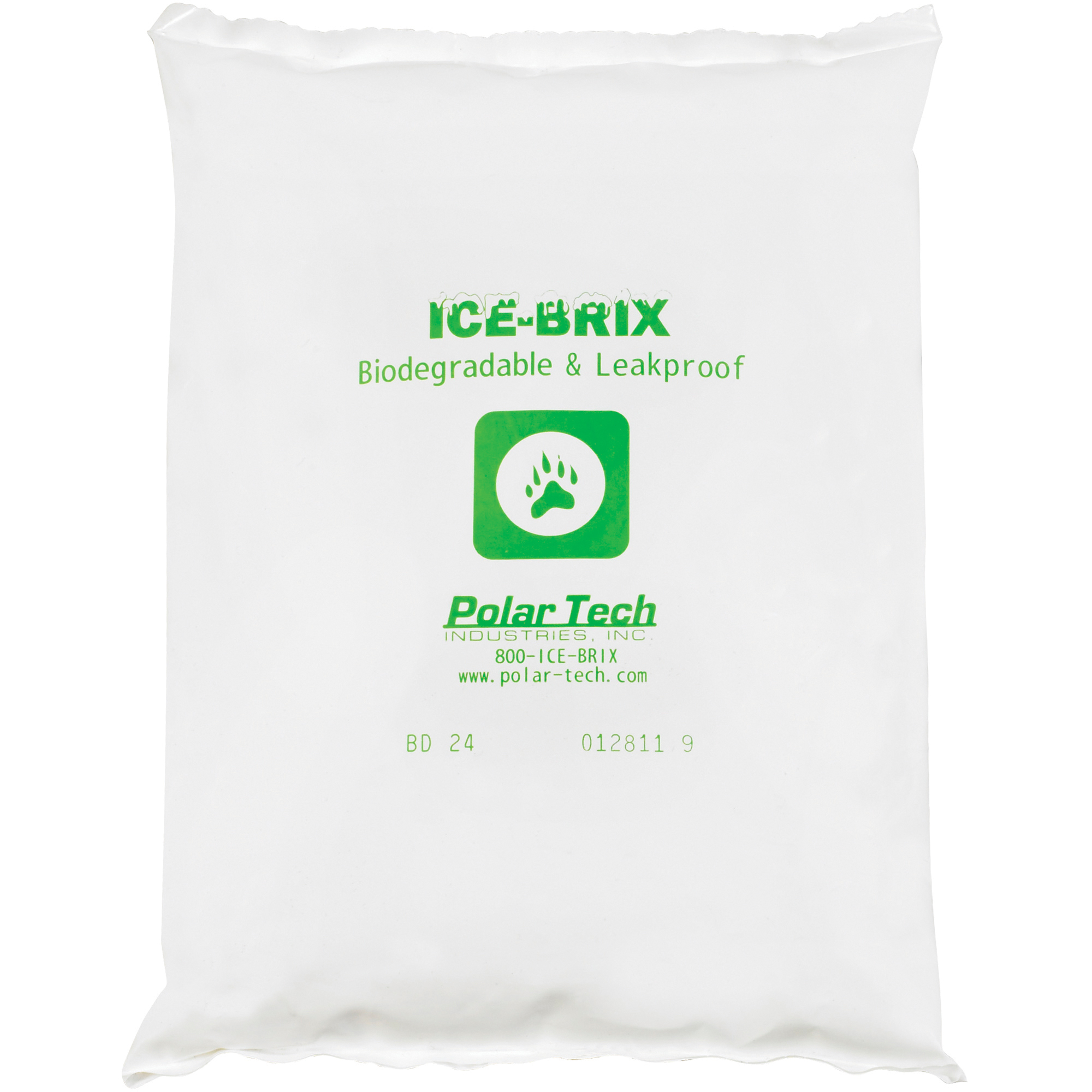 Ice-Brix™ Biodegradable Packs, 24 oz., 8" x 6" x 1 1/4", White, 24/Case