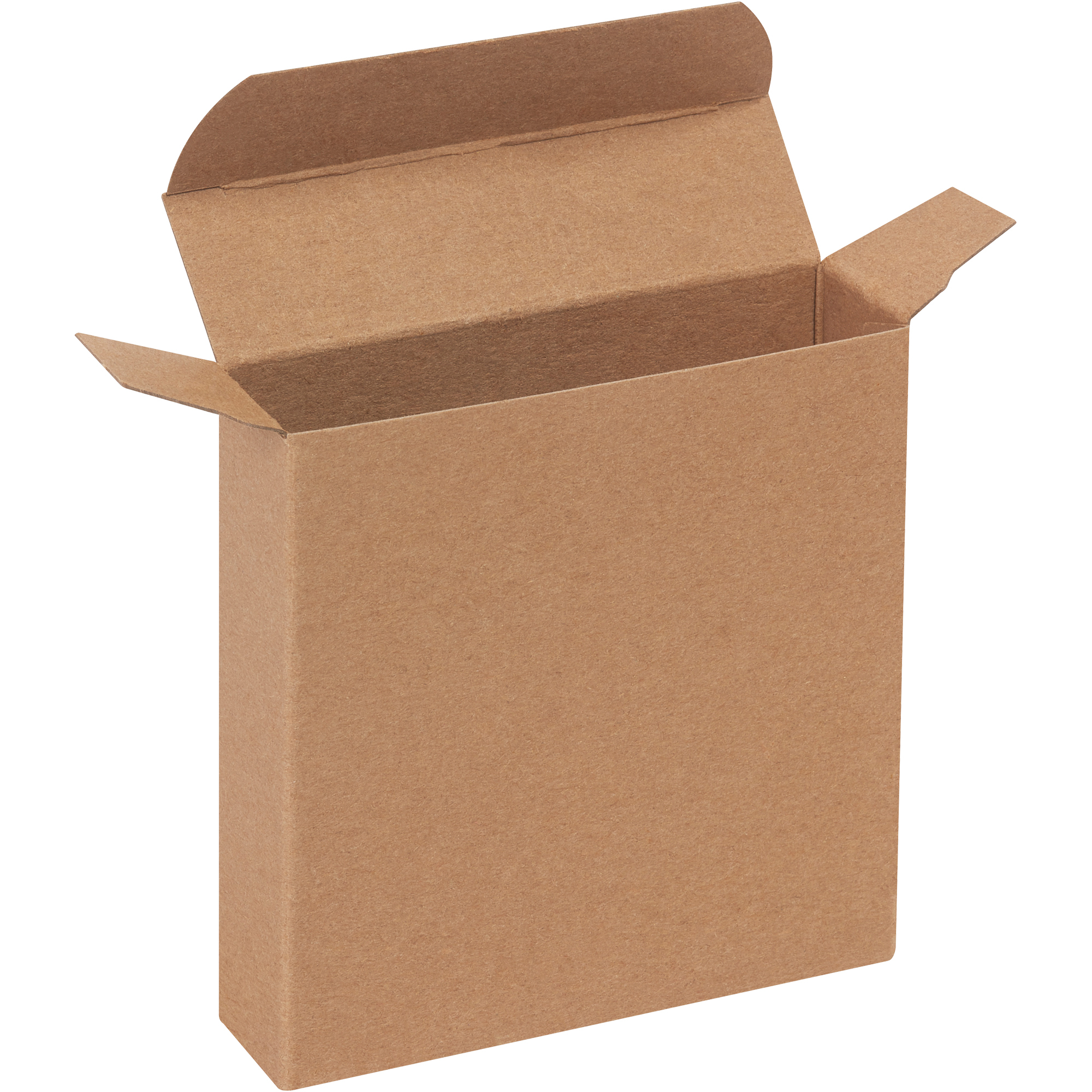 Reverse Tuck Folding Cartons, 4" x 1 1/16" x 4", Kraft, 500/Case