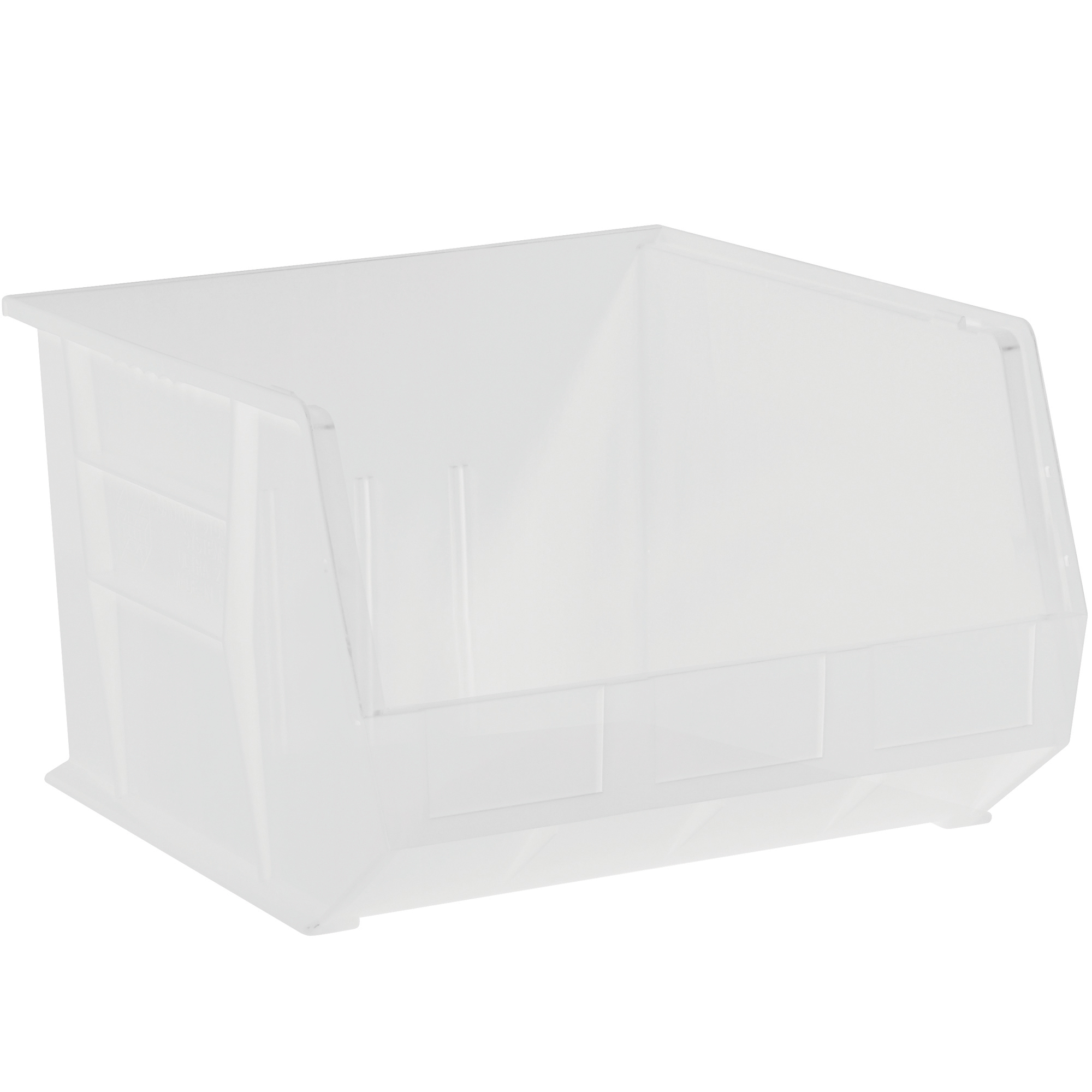 Plastic Stack & Hang Bin Boxes, 18" x 16 1/2" x 11, Clear, 3/Case