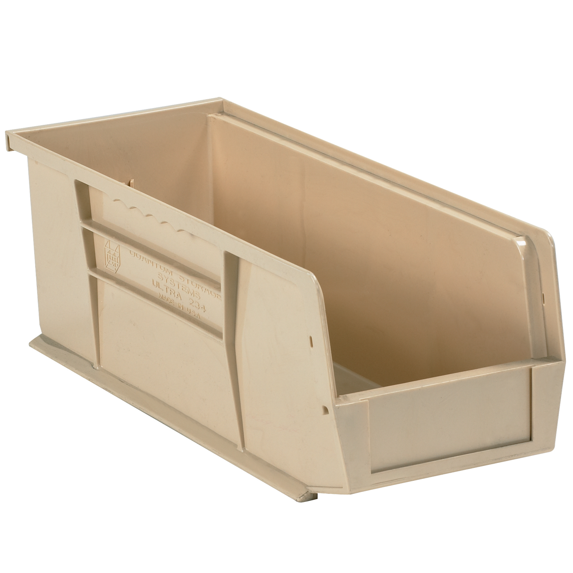 Plastic Stack & Hang Bin Boxes, 14 3/4" x 5 1/2" x 5", Ivory, 12/Case