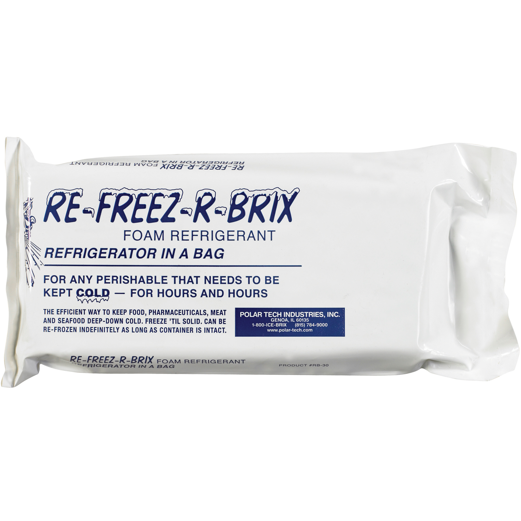 Re-Freez-R-Brix™ Cold Bricks, 9" x 4" x 1 1/2", White, 6/Case