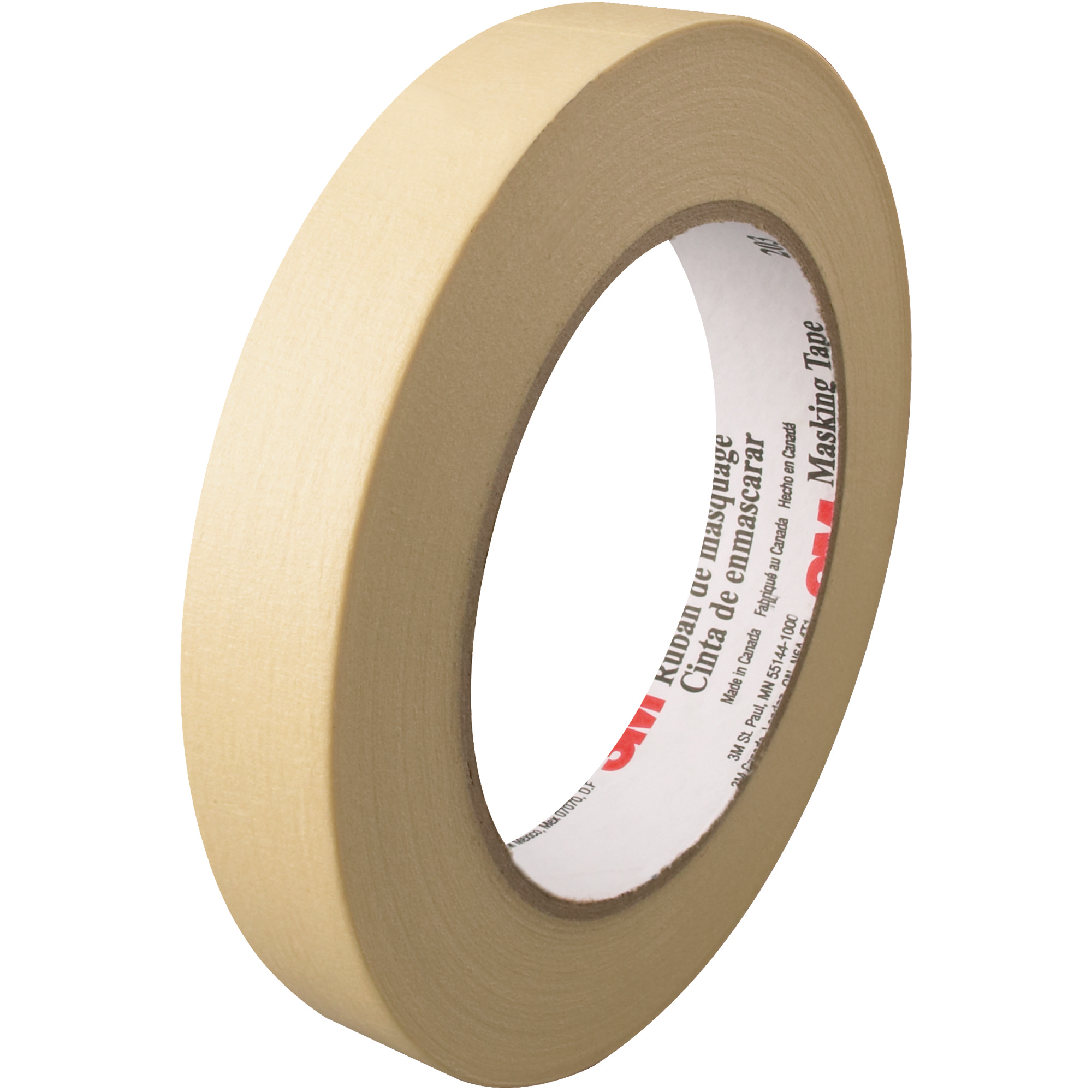 3M™ 203 Masking Tape, 4.7 Mil, 3/4" x 60 yds., Natural, 48/Case
