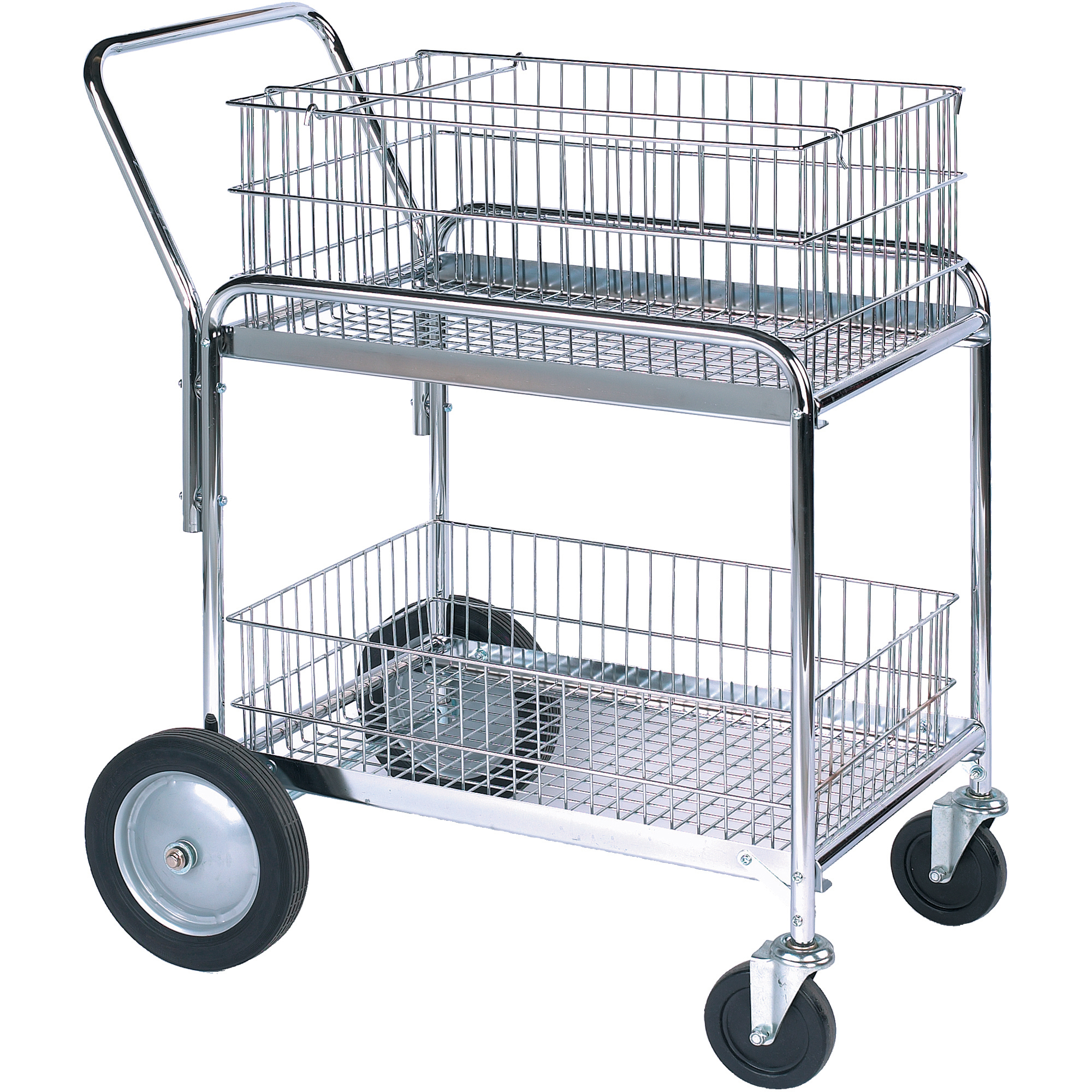 Mail Cart, 33 1/2" x 23 3/4" x 38 1/4", Silver, 1/Each