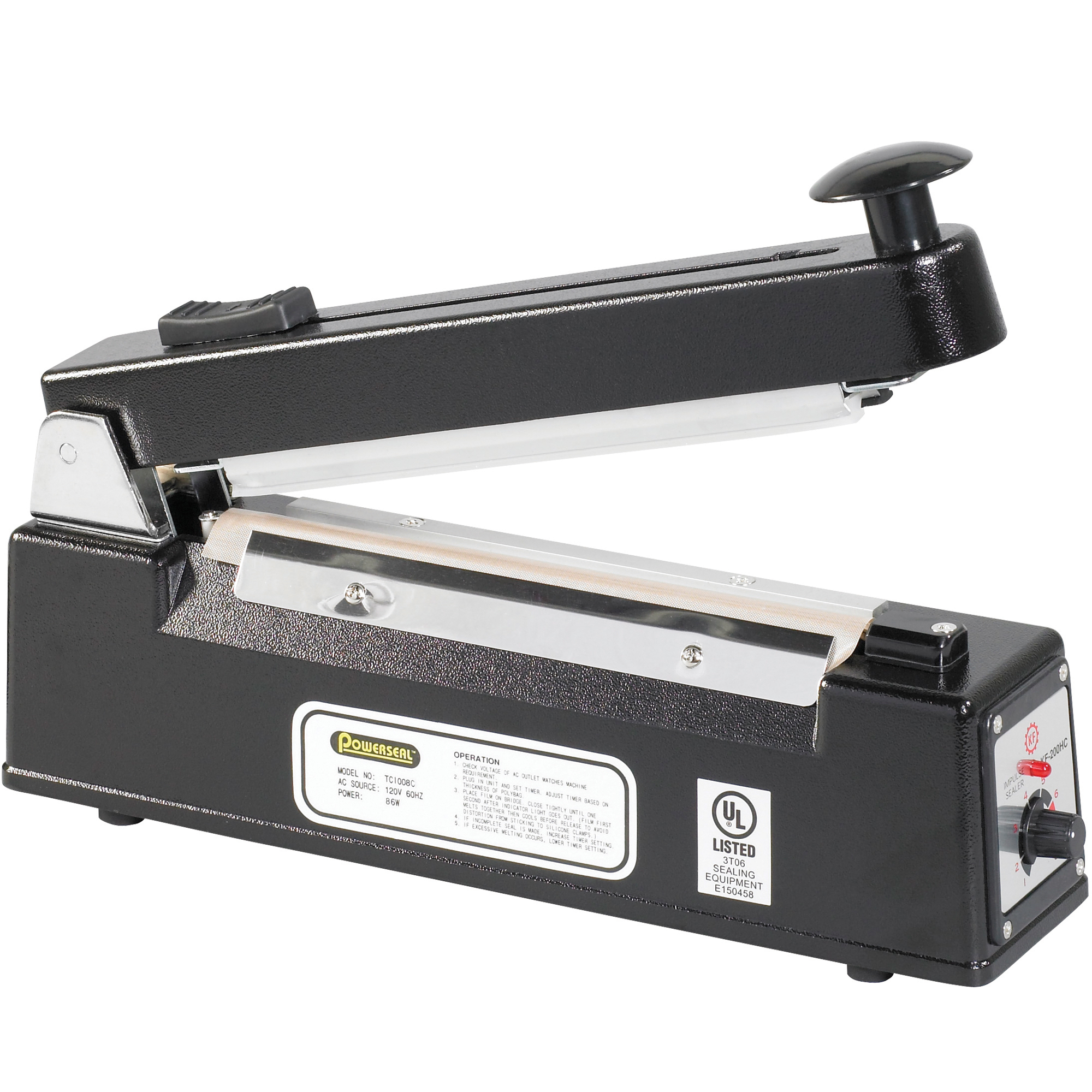 Impulse Hand Sealers w/ Cutters, 8" x 1/16", 1 Each