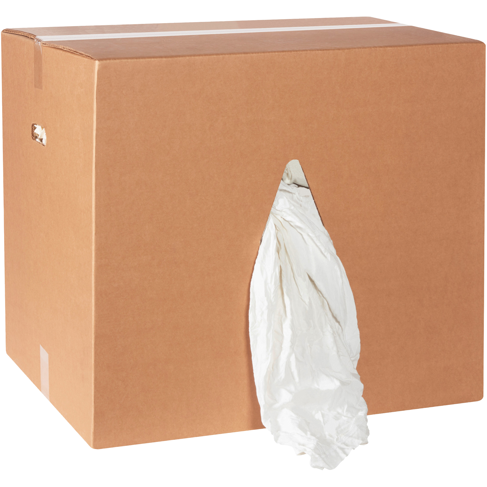Box of Standard T-Shirt Rags, White, 415/Case, 50 Lbs/Case