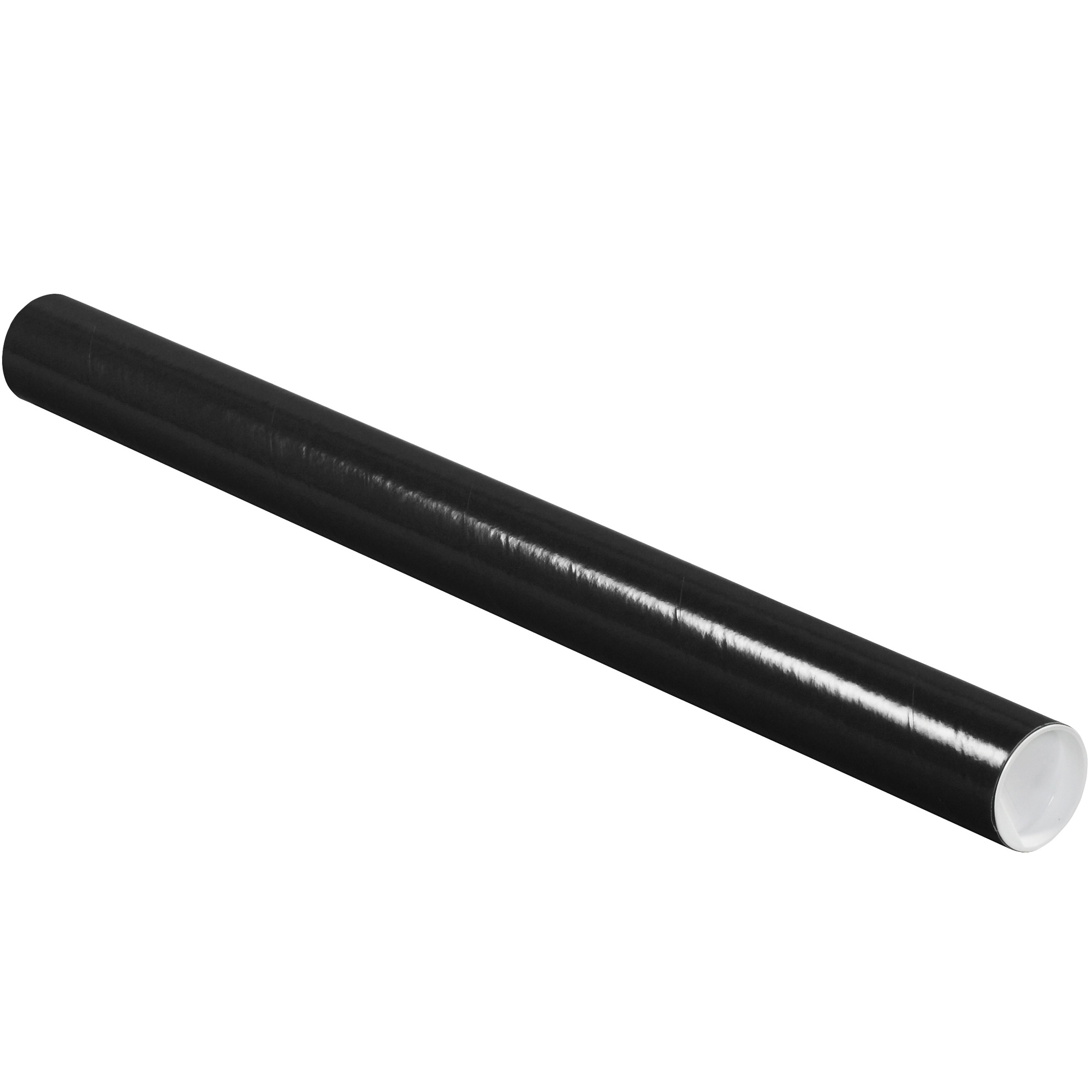 Mailing Tubes with Caps, 2" x 24", Black, 50/Case