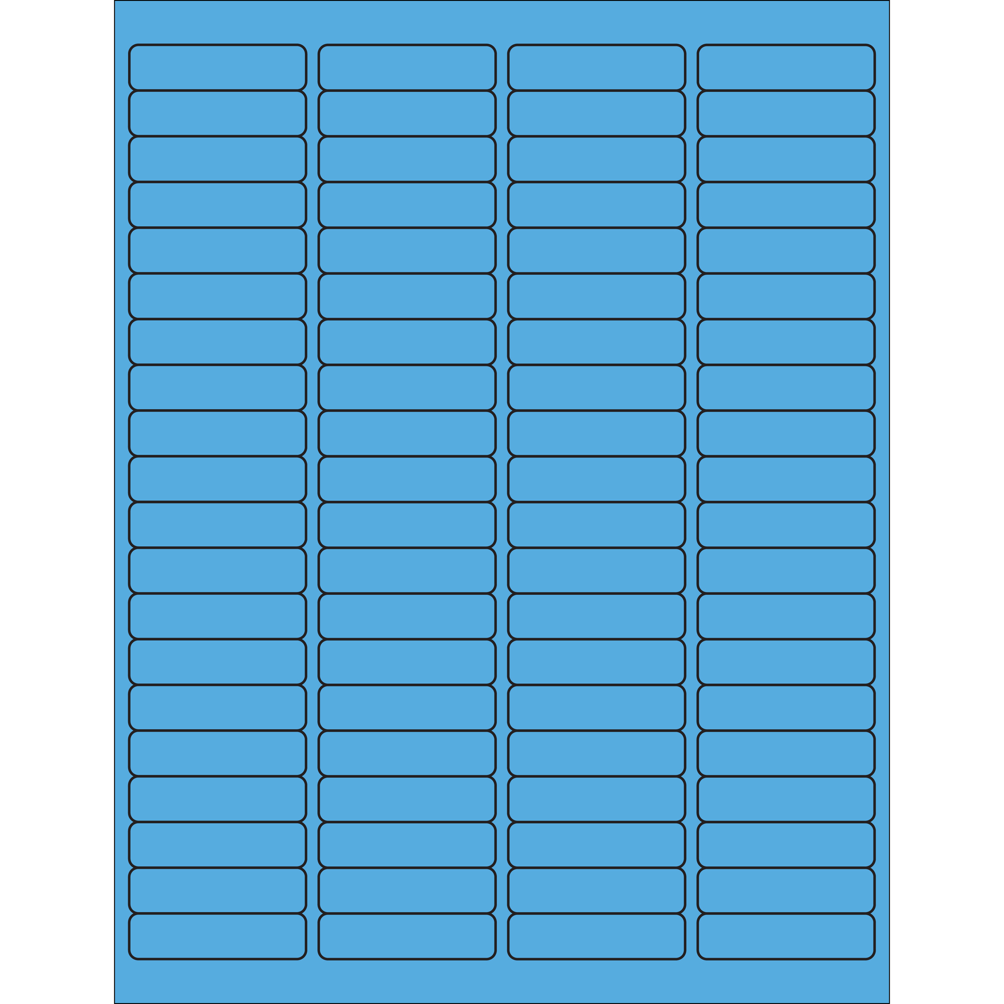 1 15/16 x 1/2" Fluorescent Blue Rectangle Laser Labels 100 SHEETS