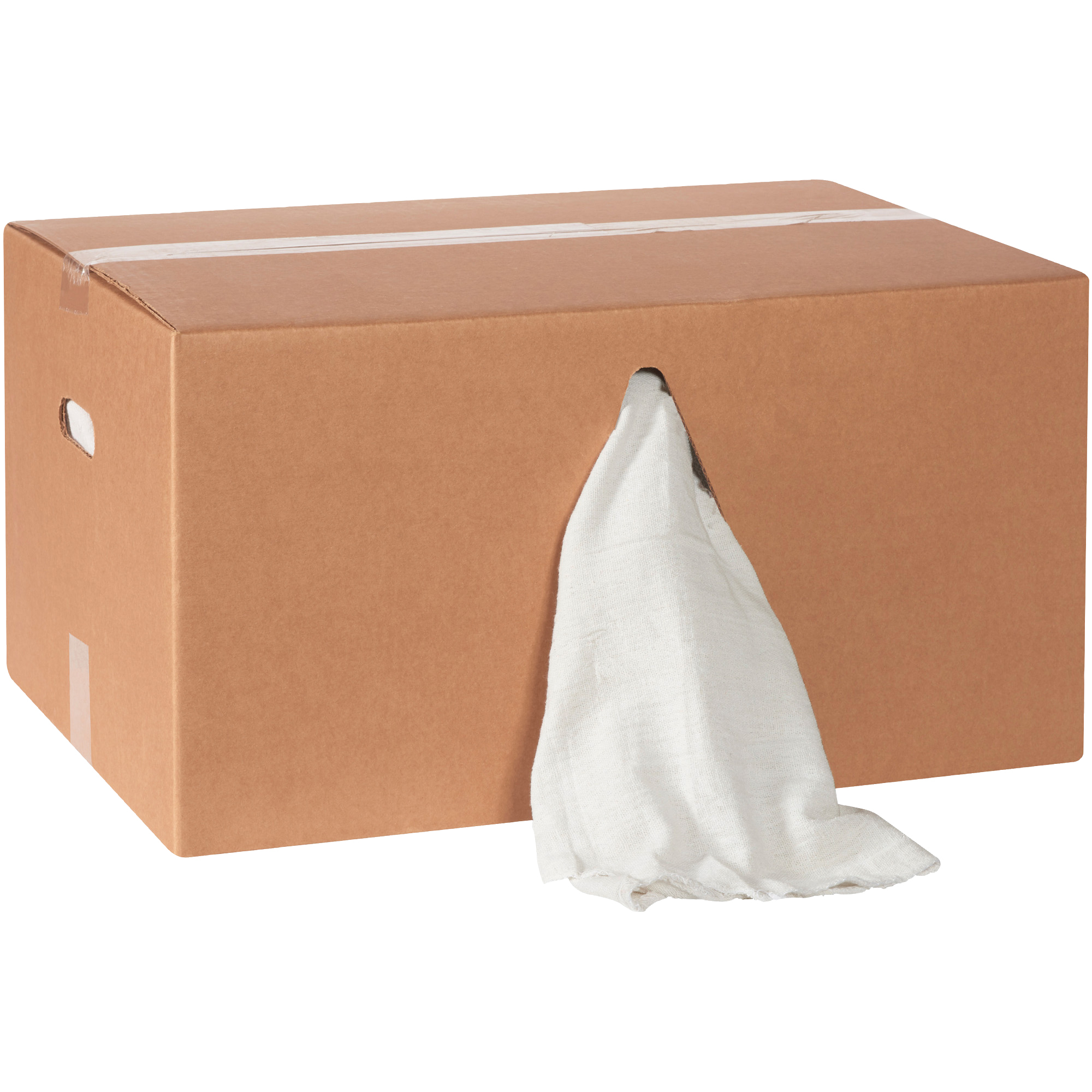 Box of Shop Towel Rags, 14" x 14", Natural, 350/Case, 25 Lbs/Case