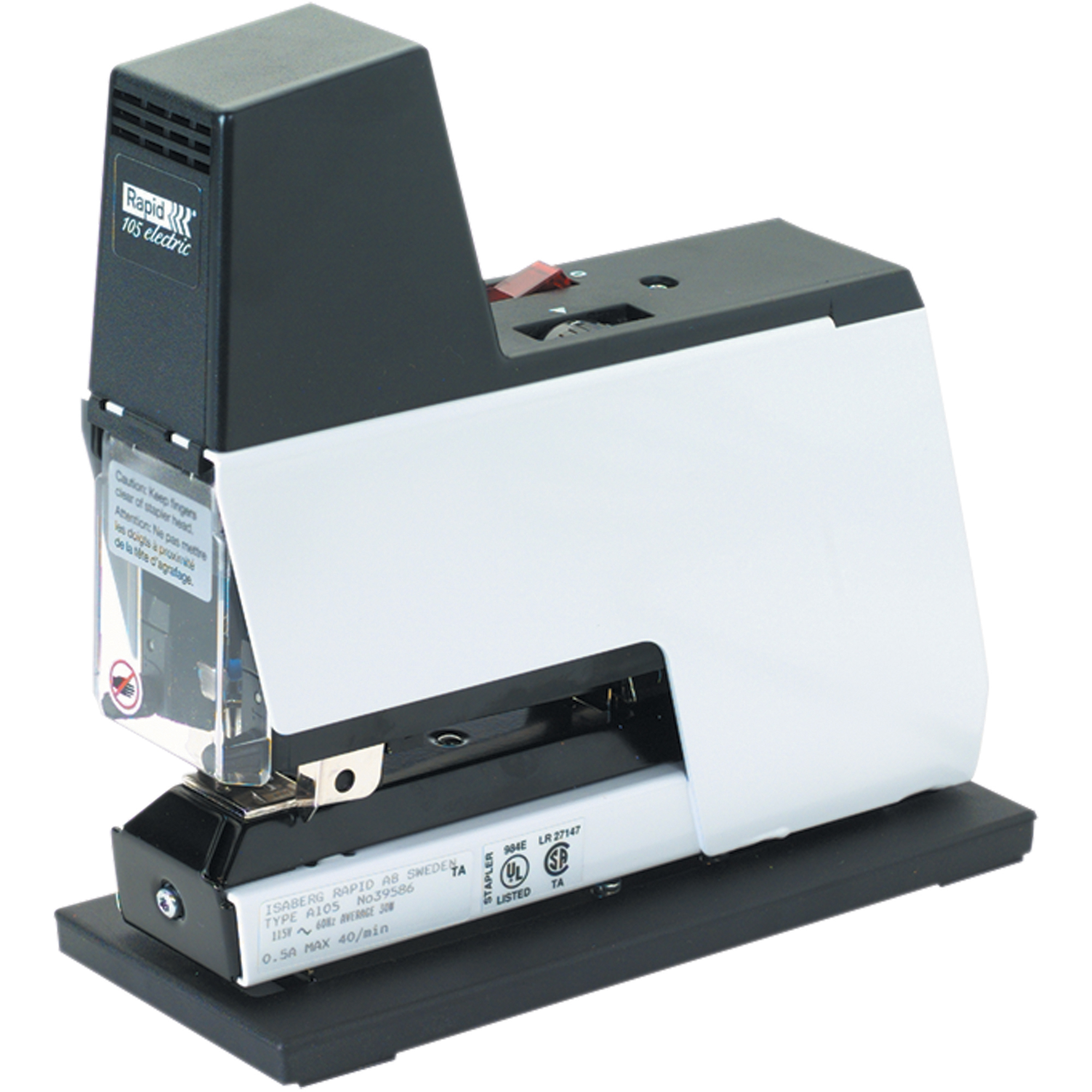 Automatic Electric Stapler, Black/White, 1/Each