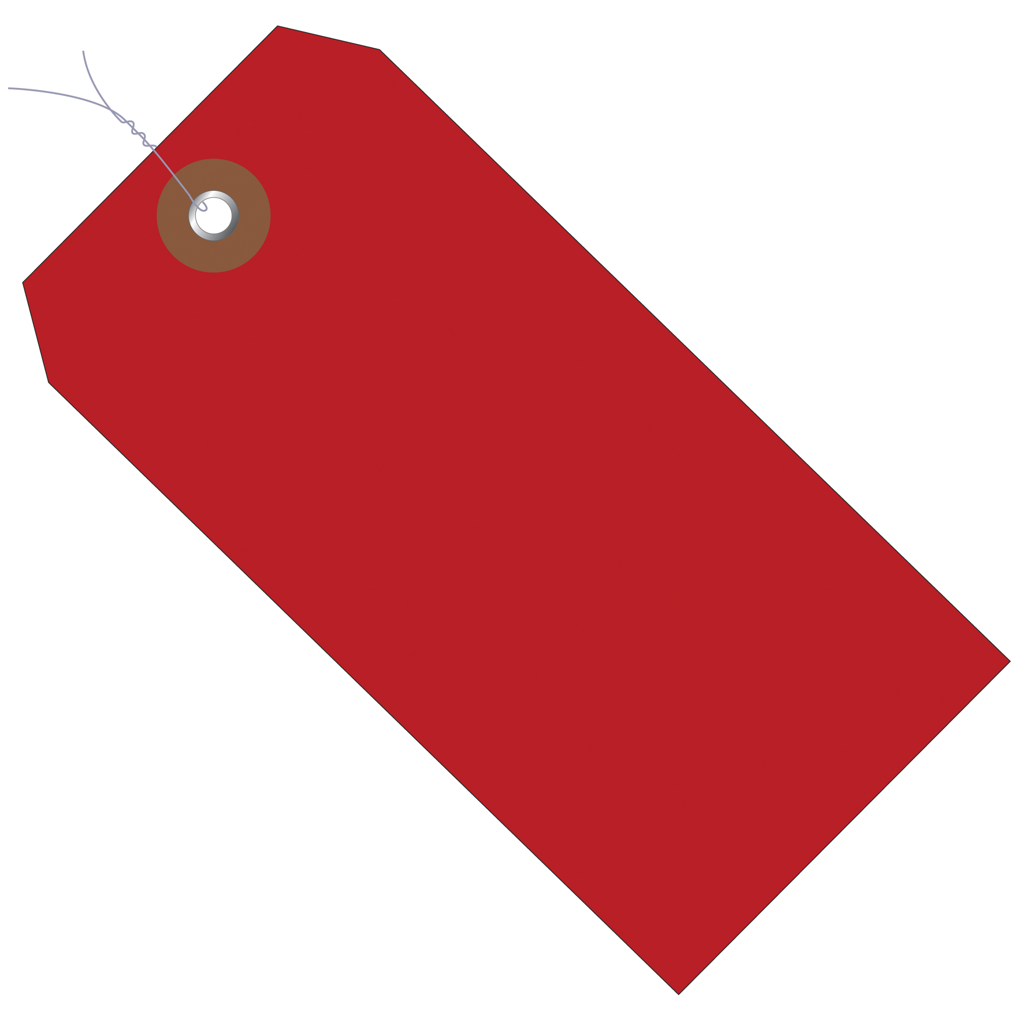 Plastic Shipping Tags, Pre-Wired, 6 1/4" x 3 1/8", Red, 100/Case