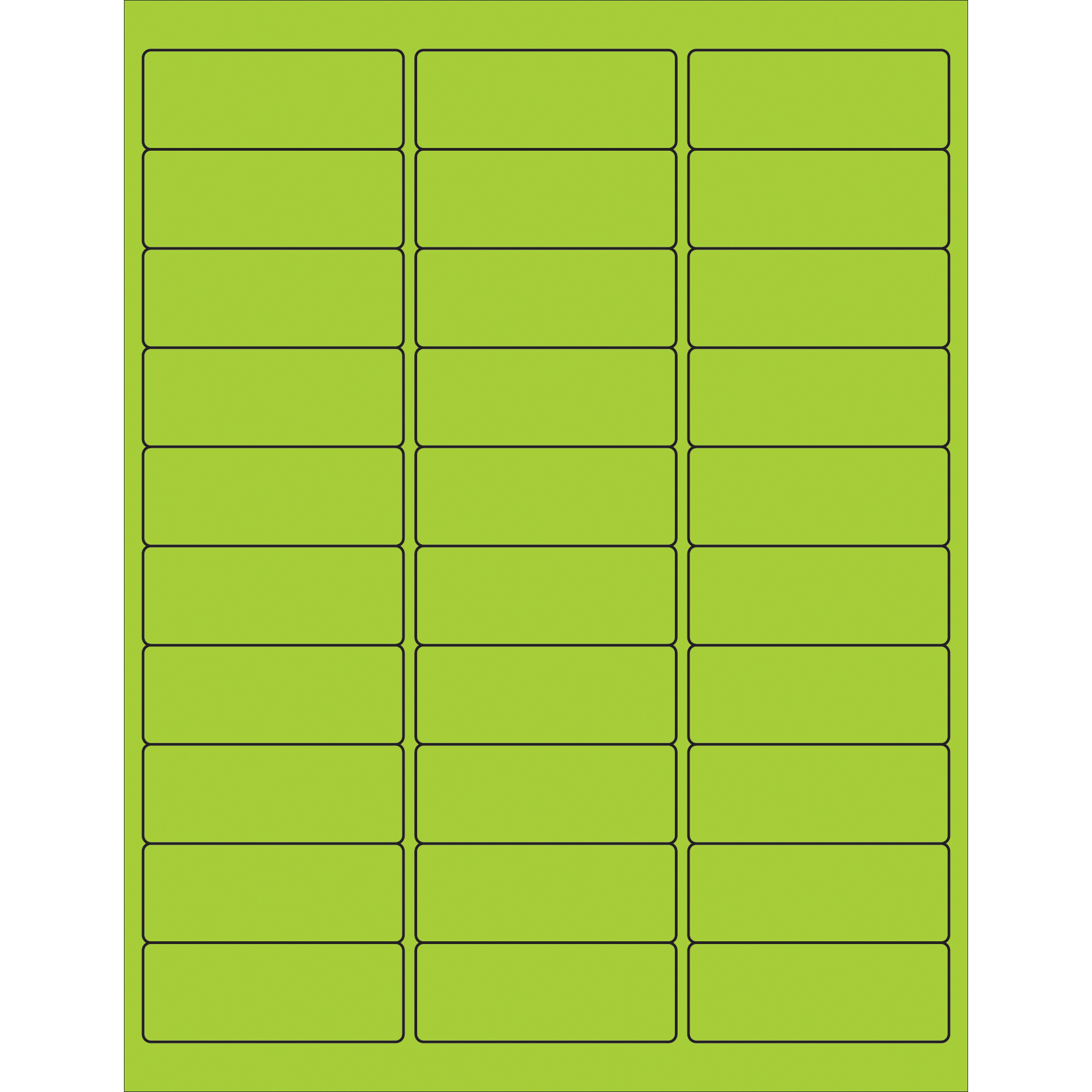 Tape Logic® Rectangle Laser Labels, 2 5/8" x 1", Fluorescent Green, 3000/Case