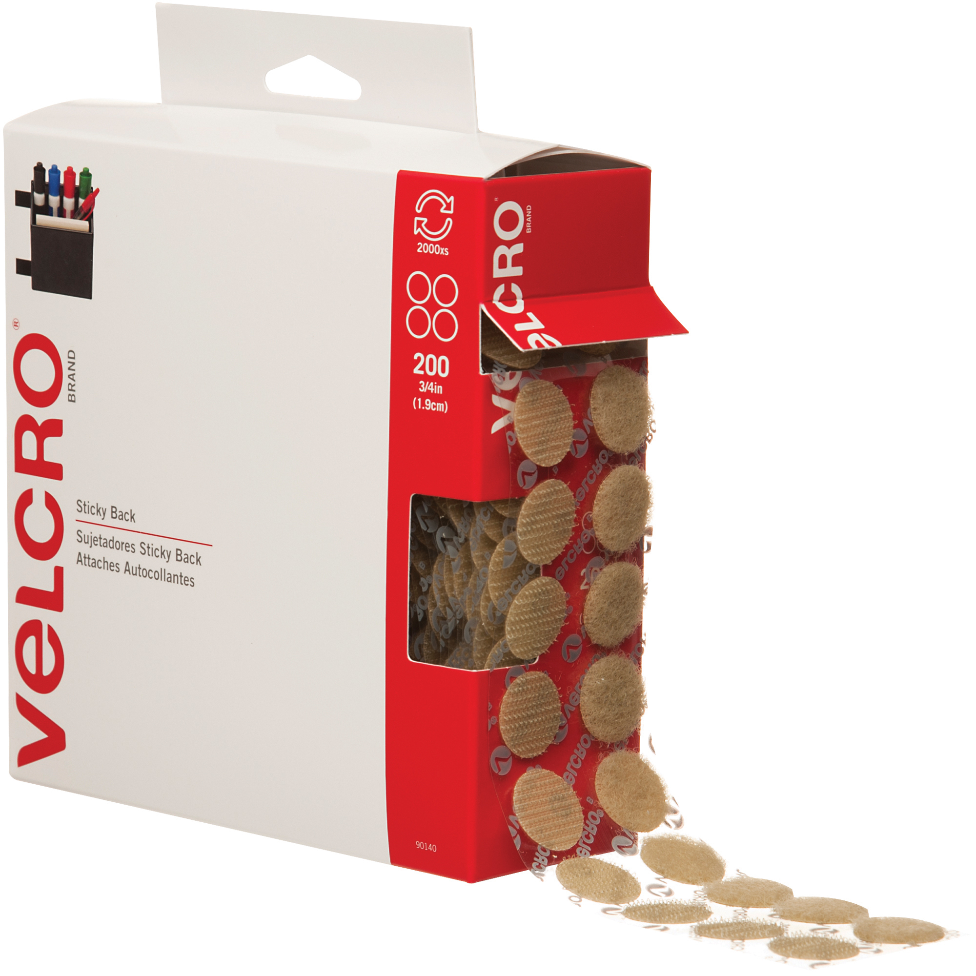 Velcro® Tape, Combo Packs, Dots, 3/4", Beige, 1/Case