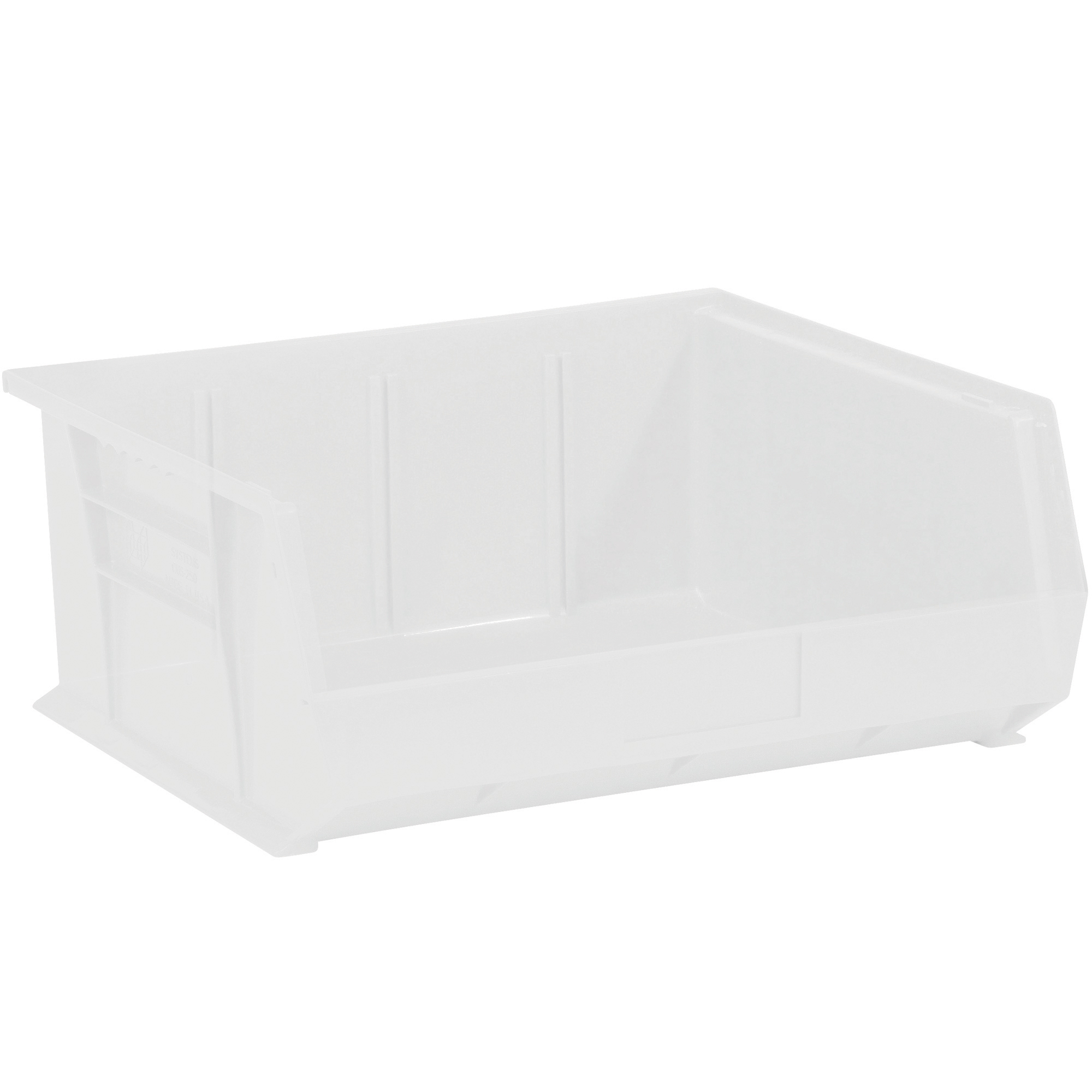 Plastic Stack & Hang Bin Boxes, 14 3/4" x 16 1/2" x 7, Clear, 6/Case