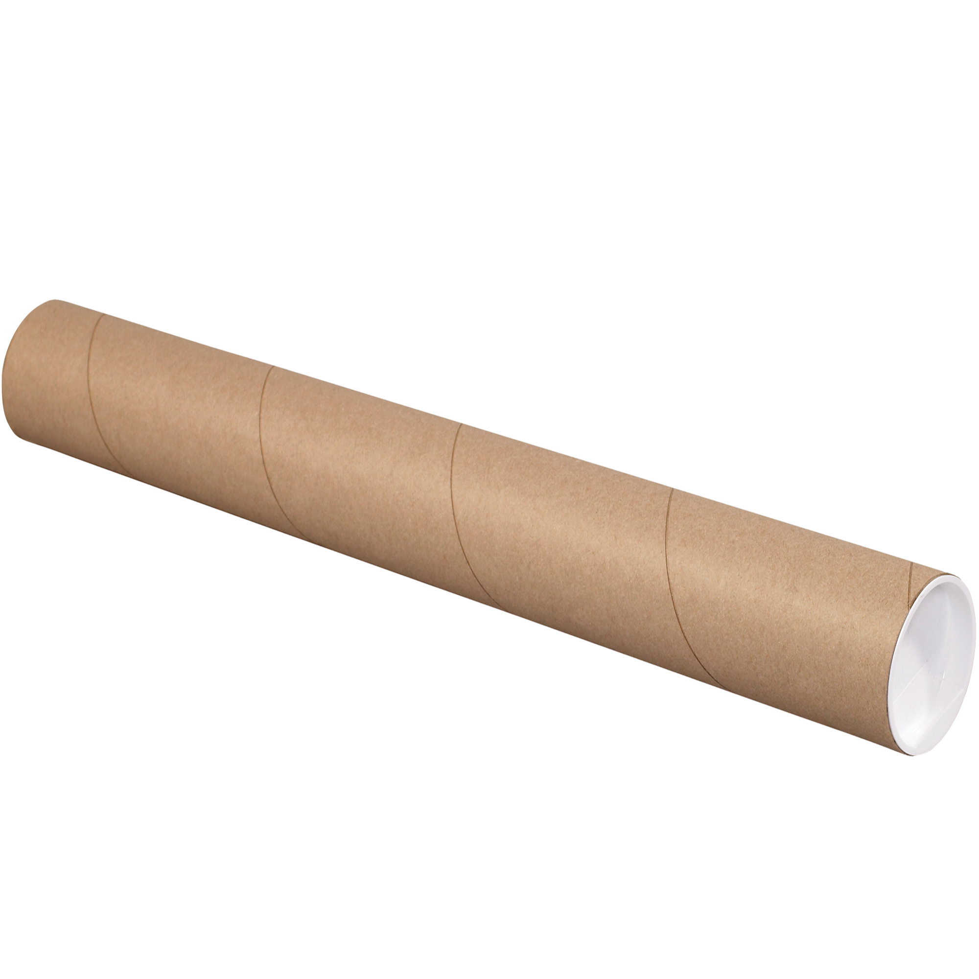 Mailing Tubes with Caps, 3" x 18", Kraft, 24/Case