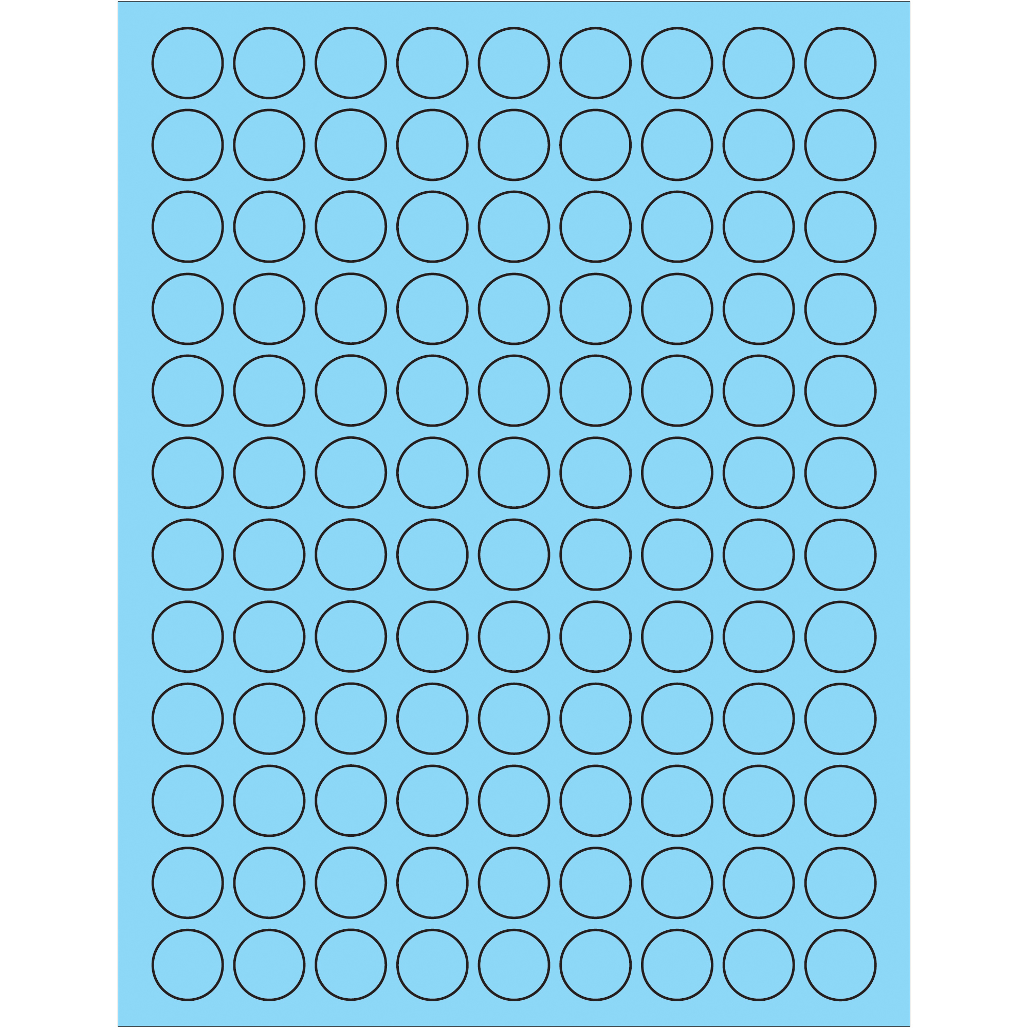 Tape Logic® Fluorescent Circle Laser Labels, 3/4", Pastel Blue, 10800/Case