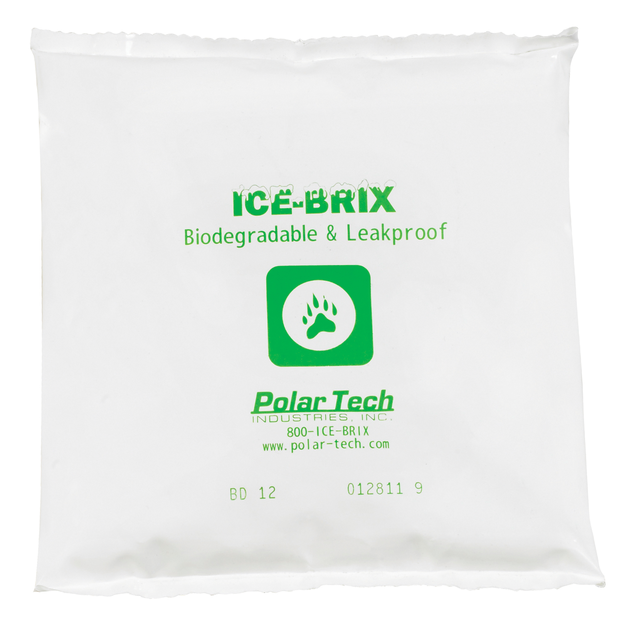 Ice-Brix™ Biodegradable Packs, 12 oz., 6" x 6" x 1", White, 48/Case