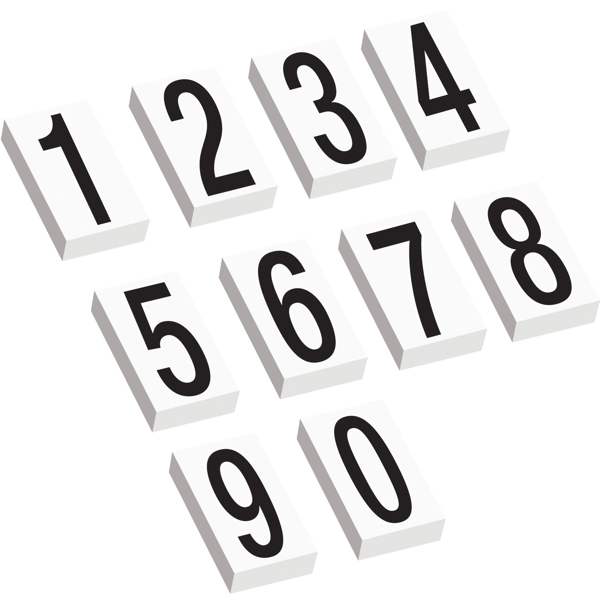 Vinyl Warehouse Number Kit Labels, Black/White, 1/Each