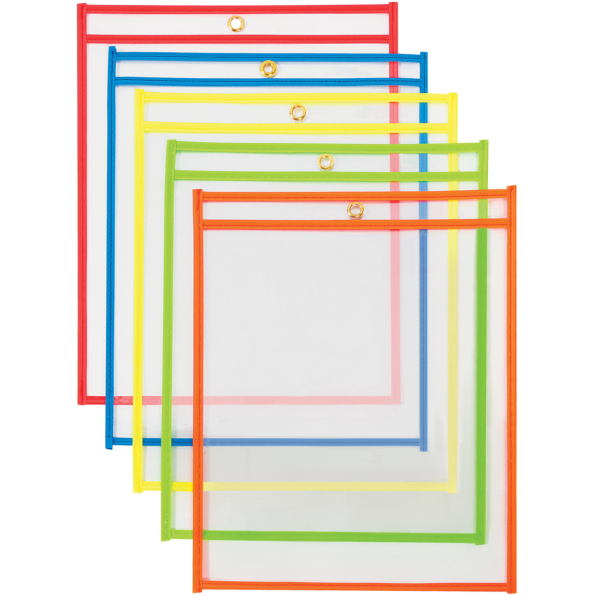 Stitched Assortment Pack Job Ticket Holders, 9" x 12", Assorted Colors, 25/Case
