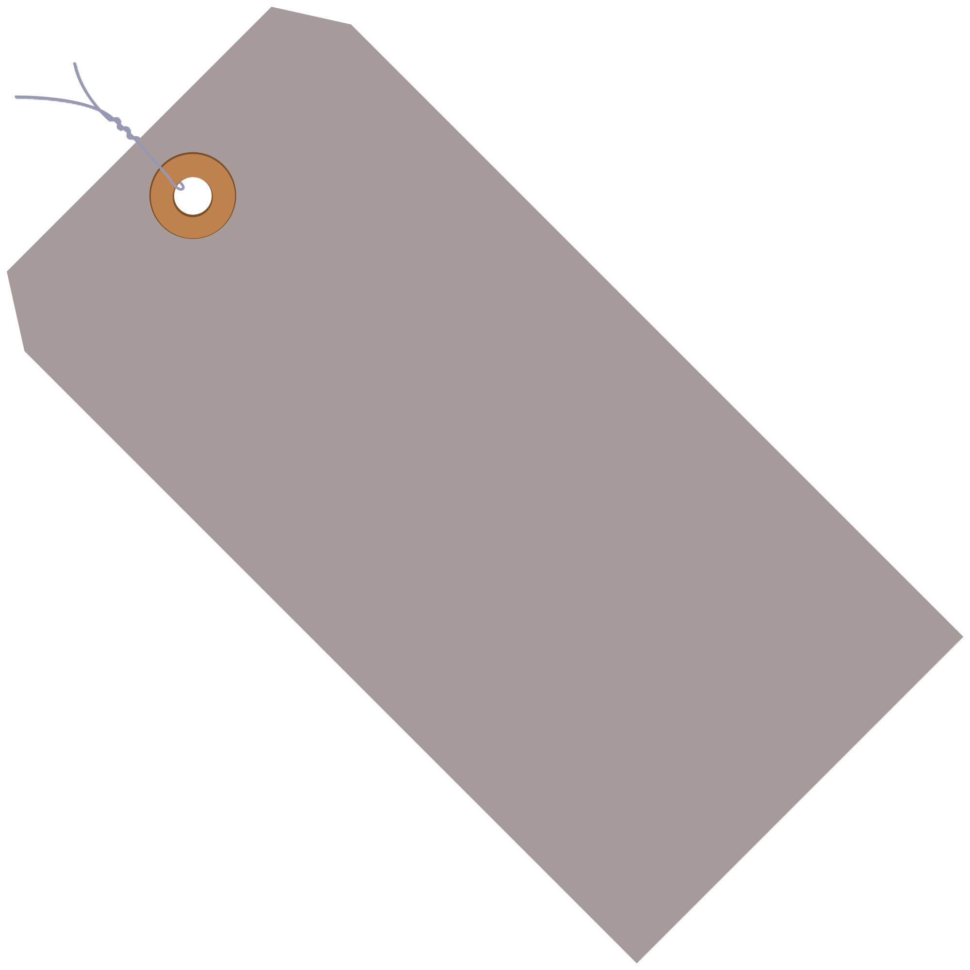 Shipping Tags, Pre-Wired, 13 Pt., 6 1/4" x 3 1/8", Gray, 1000/Case