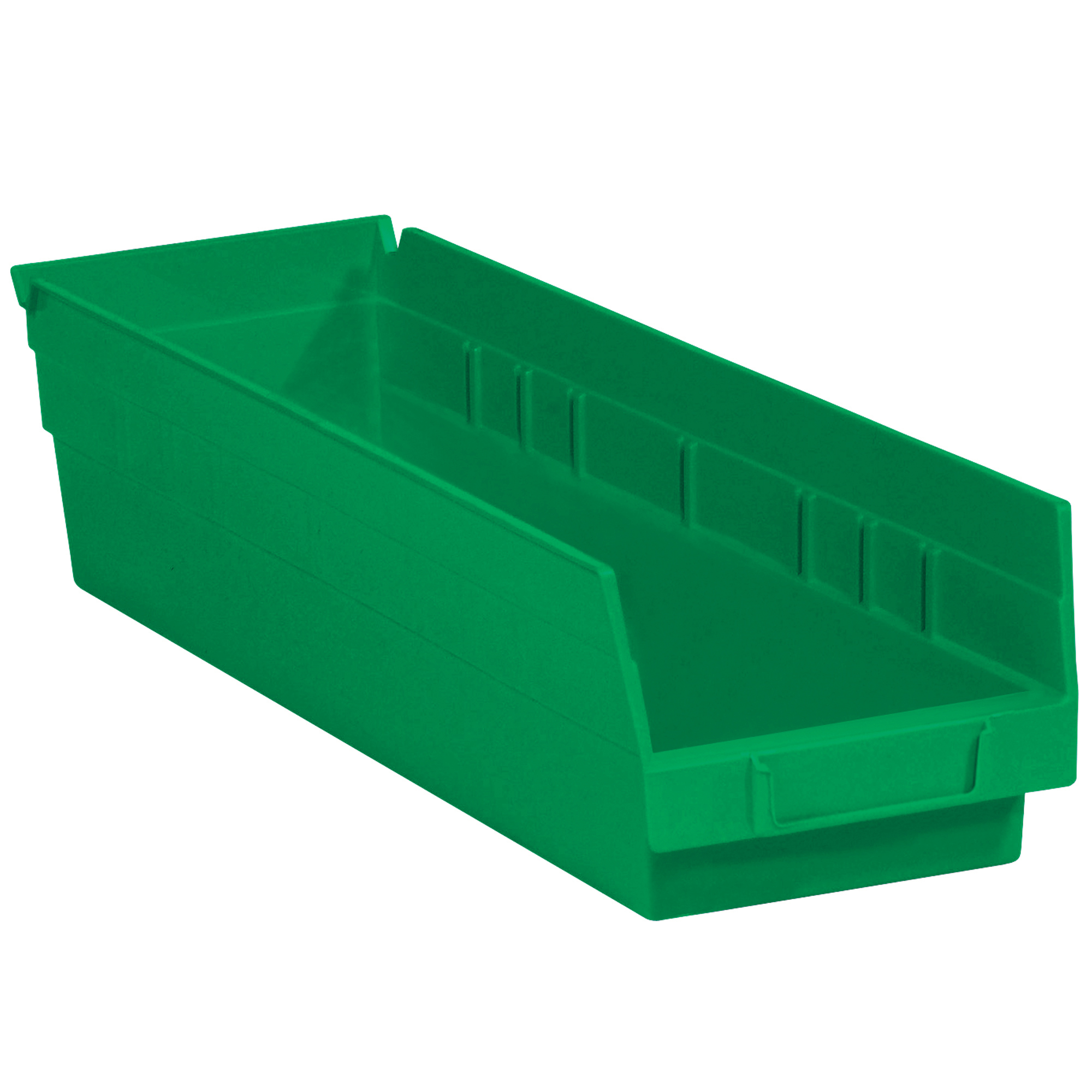 Plastic Shelf Bin Boxes, 17 7/8" x 4 1/8" x 4", Green, 20/Case