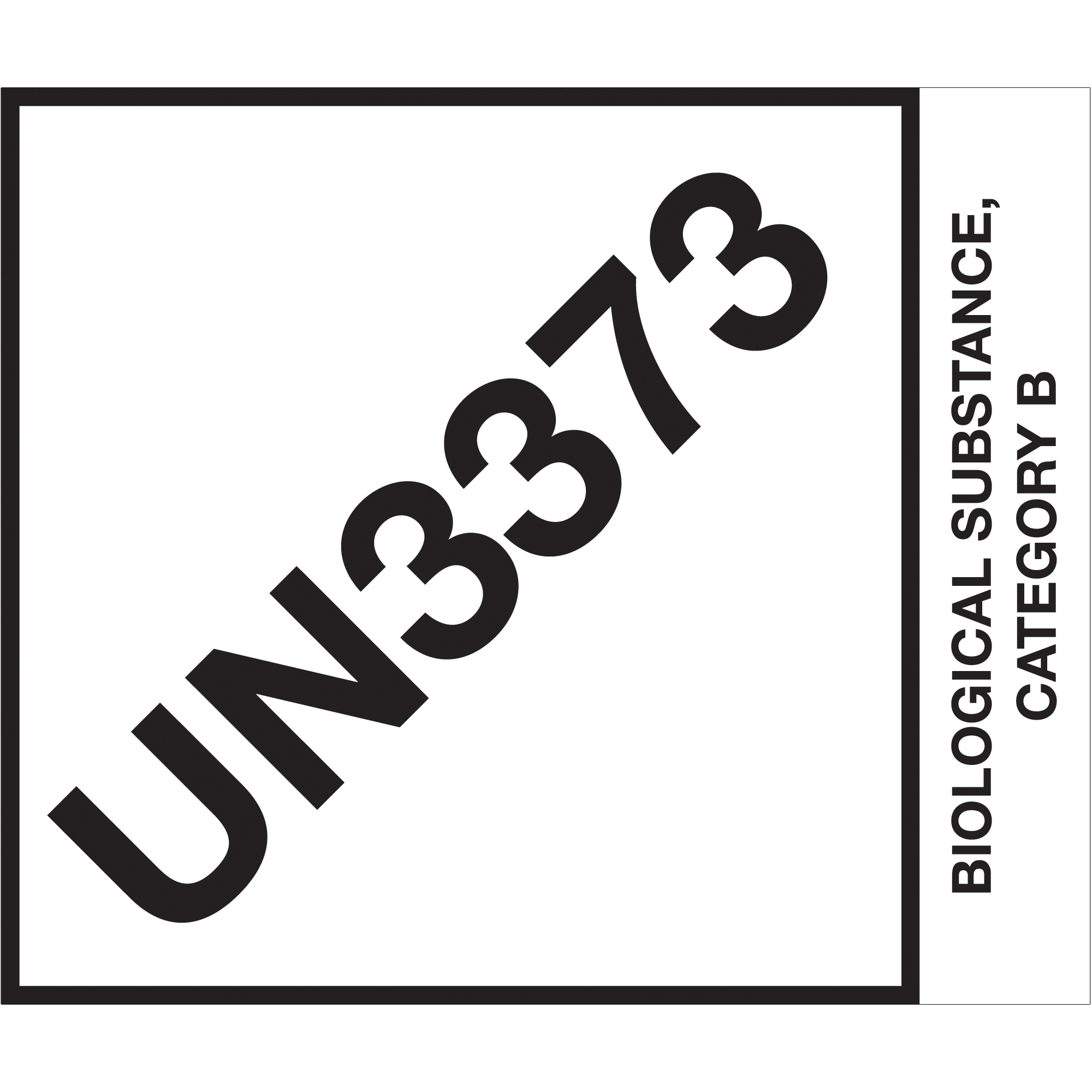 Tape Logic® Labels, "UN3373 Biological Substance Category B", 4" x 4 3/4", Black/White, 500/Roll