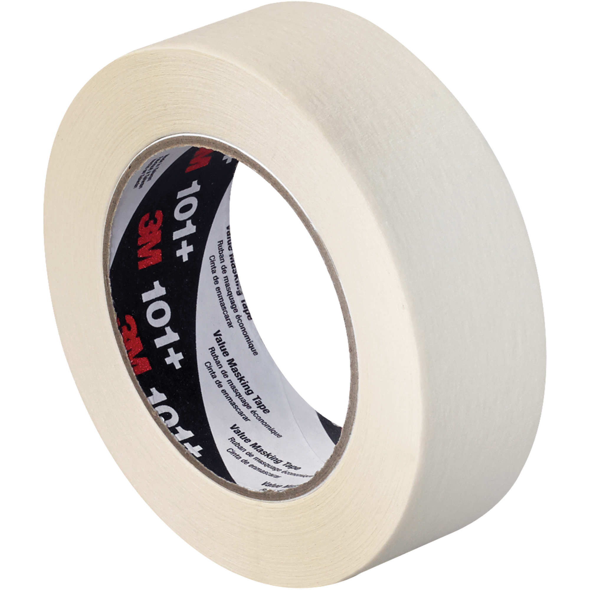 3M™ 101+ Masking Tape, 5.1 Mil, 1 1/2" x 60 yds., Tan, 12/Case