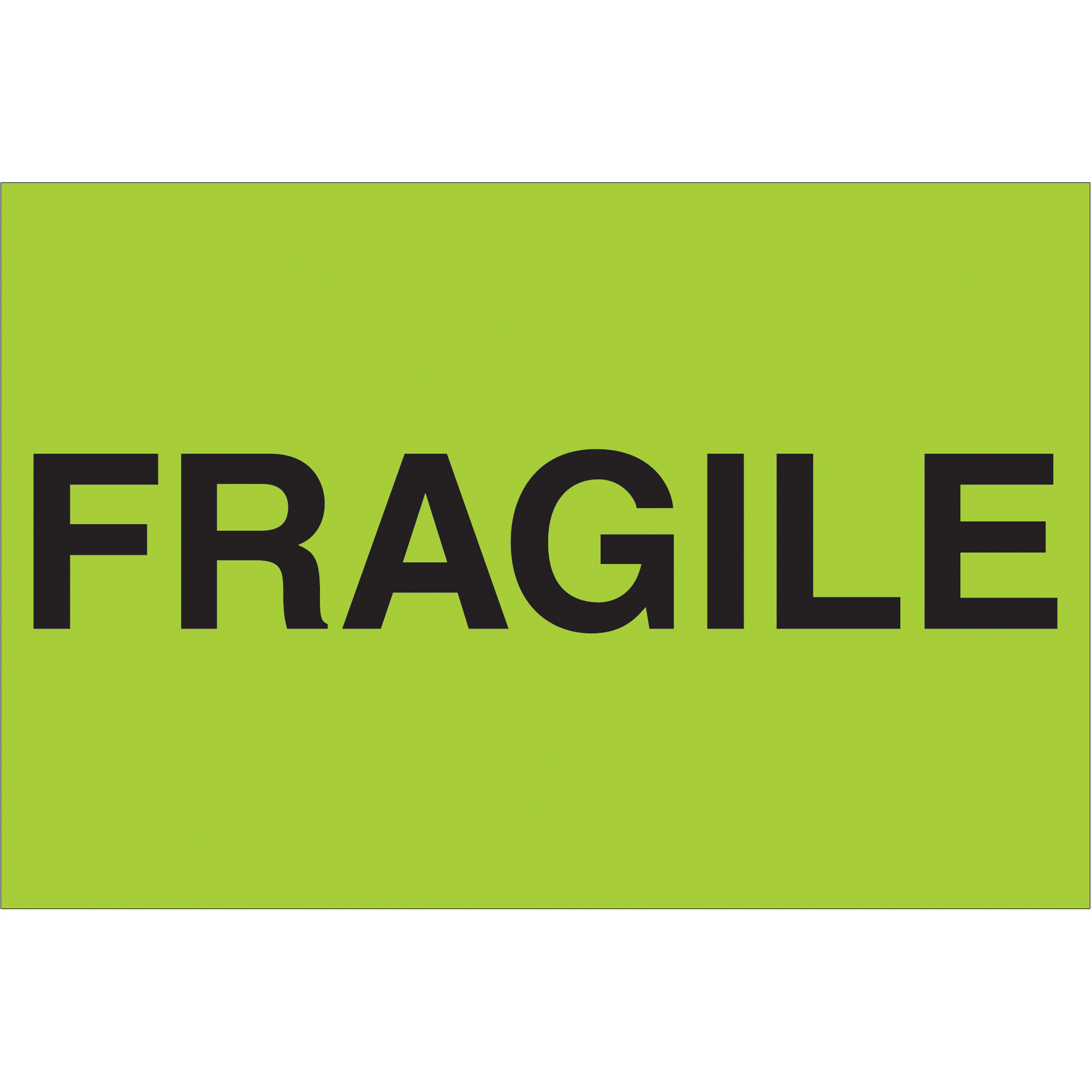 Tape Logic® Labels, "Fragile", 2" x 3", Fluorescent Green, 500/Roll