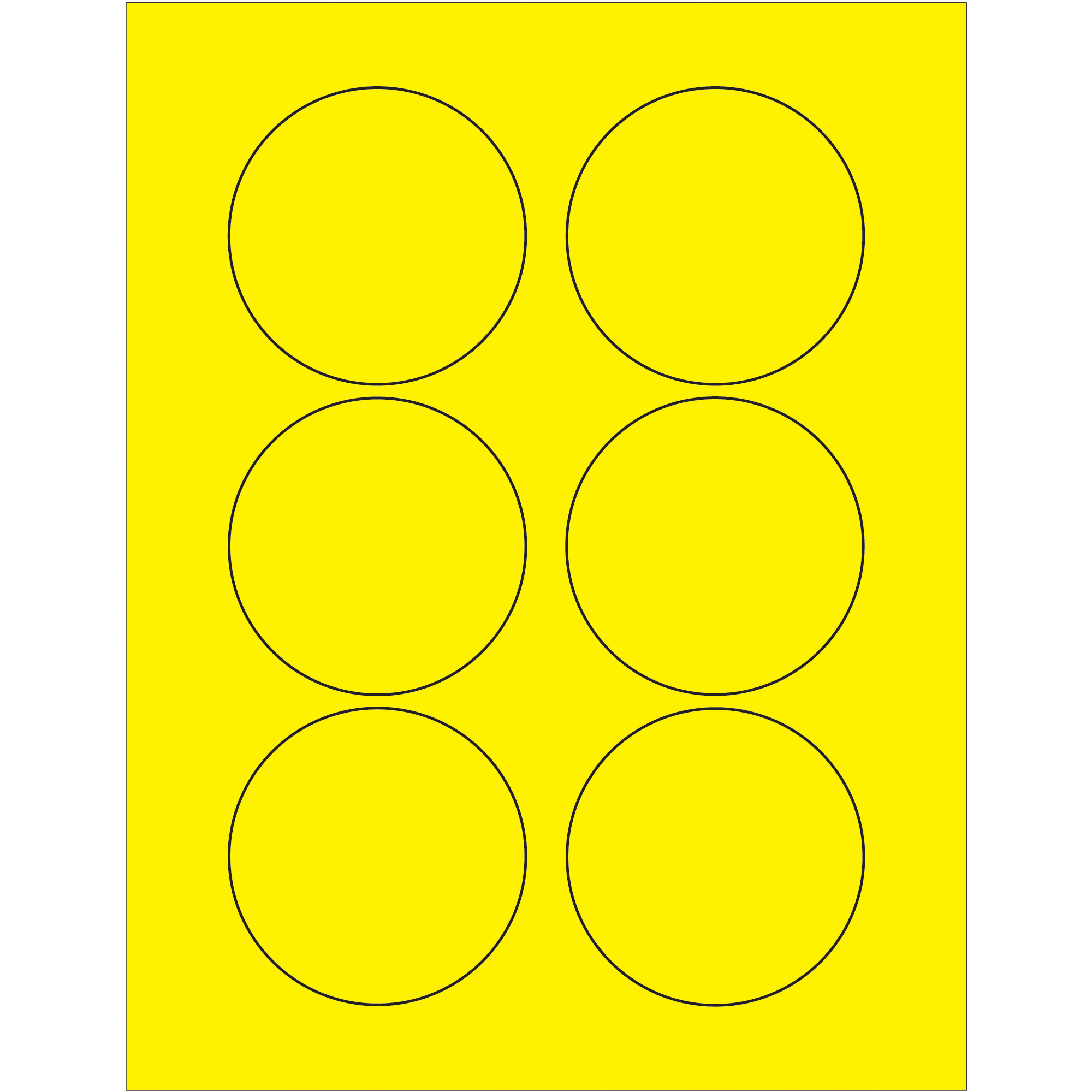 Tape Logic® Fluorescent Circle Laser Labels, 3", Fluorescent Yellow, 600/Case
