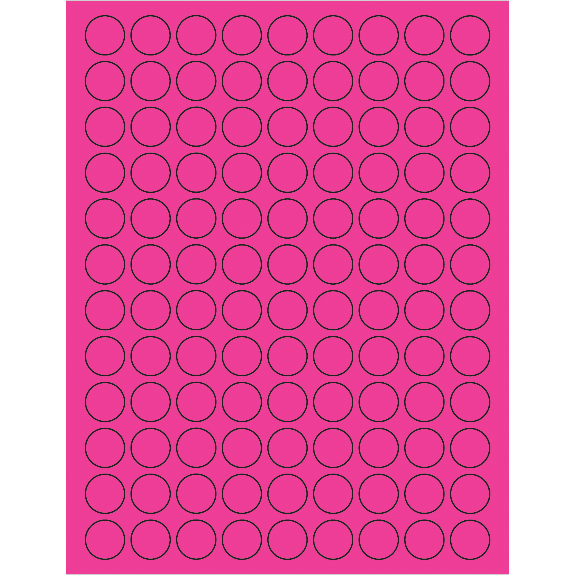 Tape Logic® Fluorescent Circle Laser Labels, 3/4", Fluorescent Pink, 10800/Case