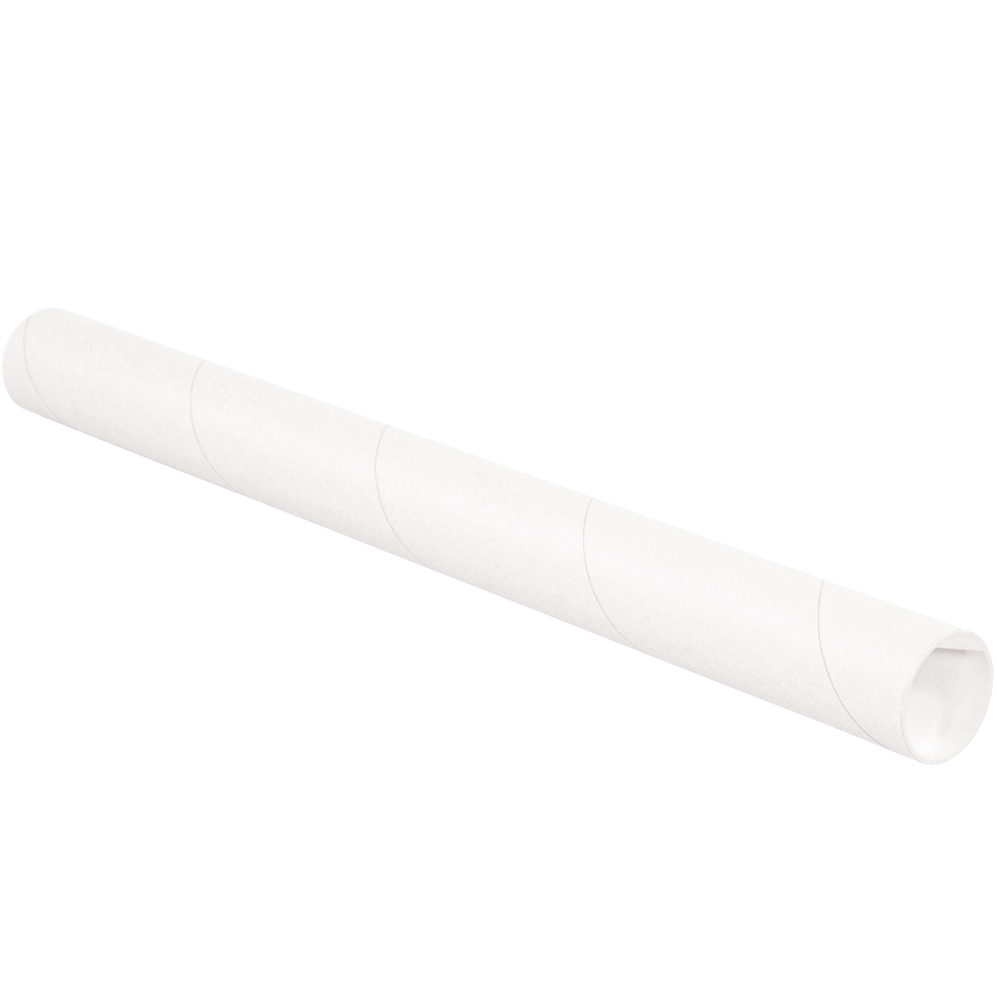 Mailing Tubes with Caps, 2" x 18", White, 50/Case