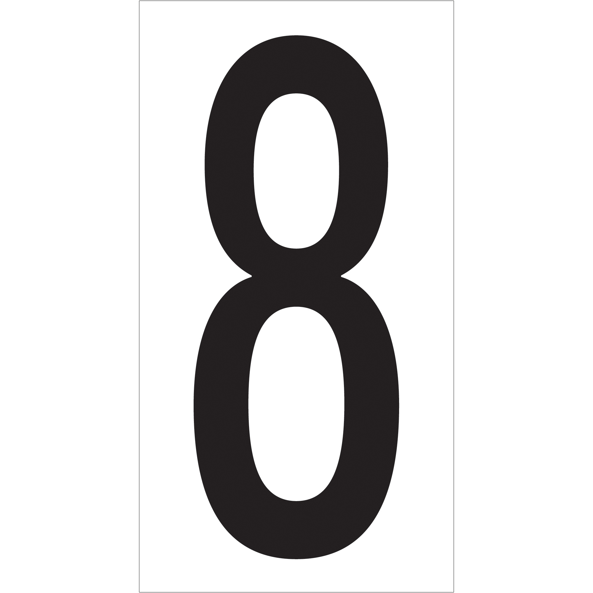 Vinyl Warehouse Number Labels, "8", 3 1/2", Black/White, 50/Case