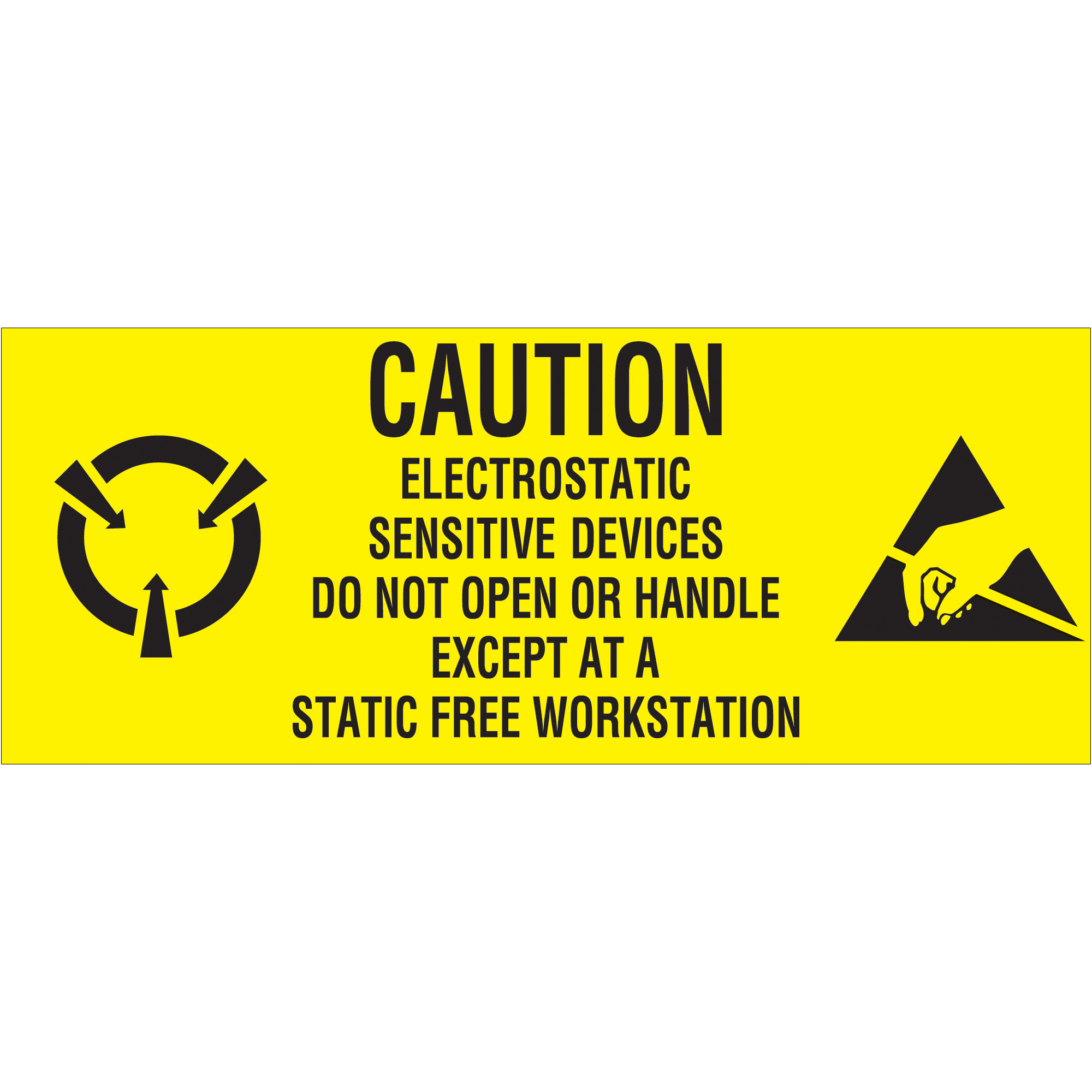 Tape Logic® Labels, "Electrostatic Sensitive Devices", 1" x 2 1/2", Black/Yellow, 500/Roll