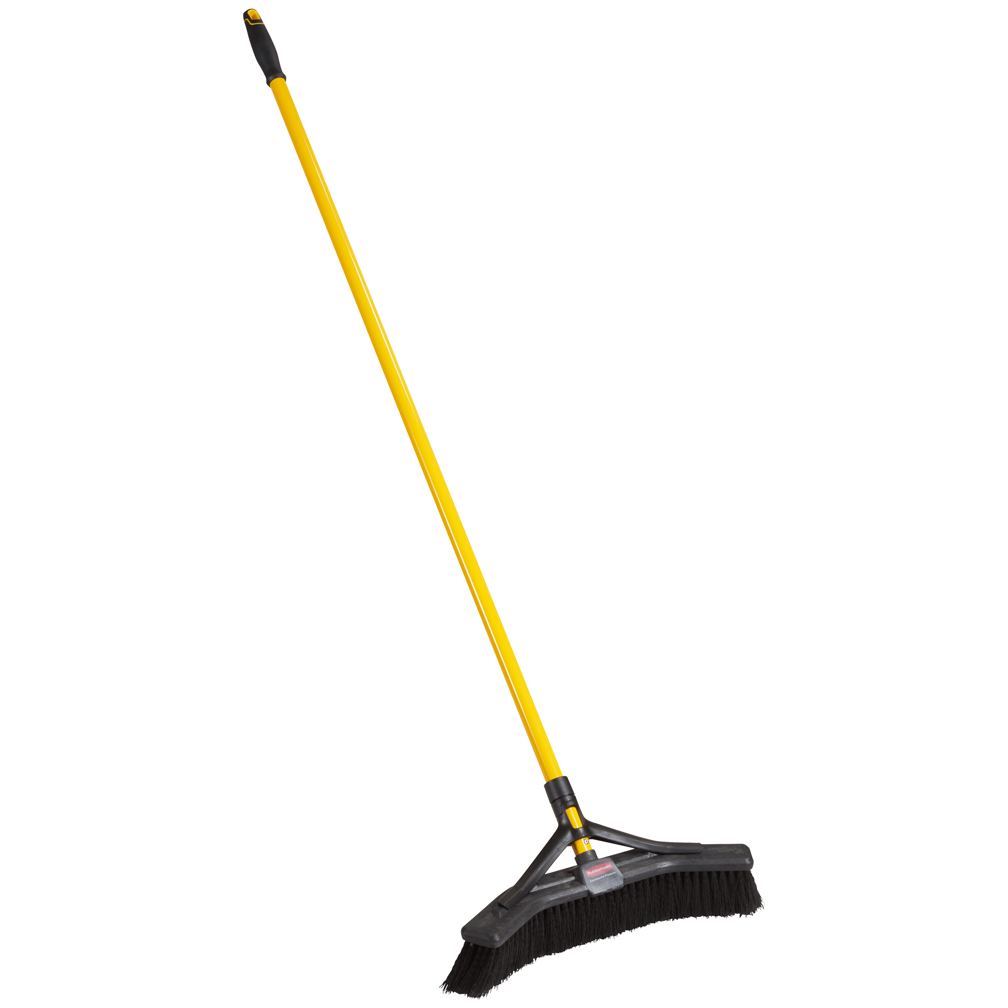 Rubbermaid® Maximizer™ Push Broom, 61" x 18" x 4", Black/Yellow, 1/Each