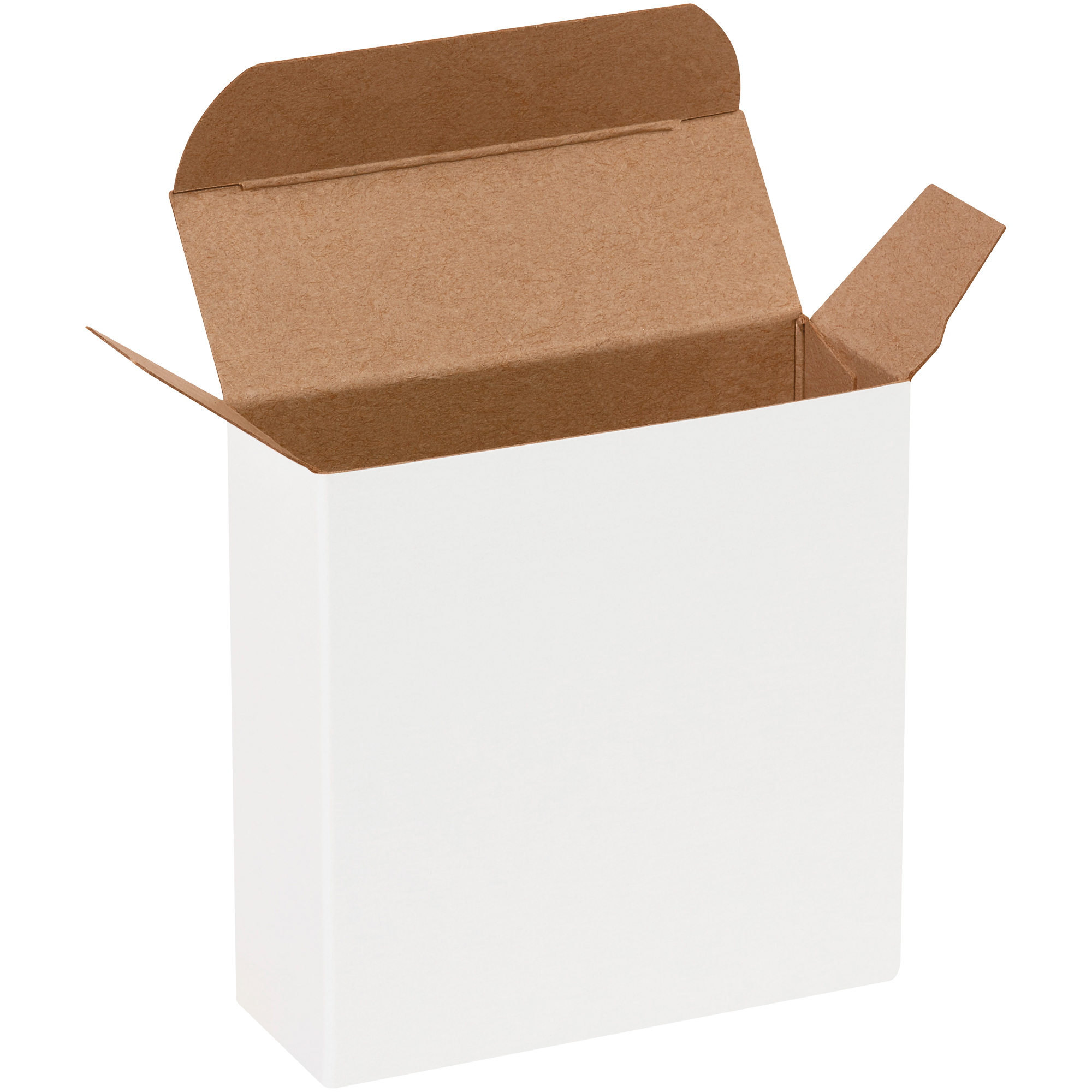 Reverse Tuck Folding Cartons, 3 1/2" x 1 1/4" x 3 1/2", White, 1000/Case