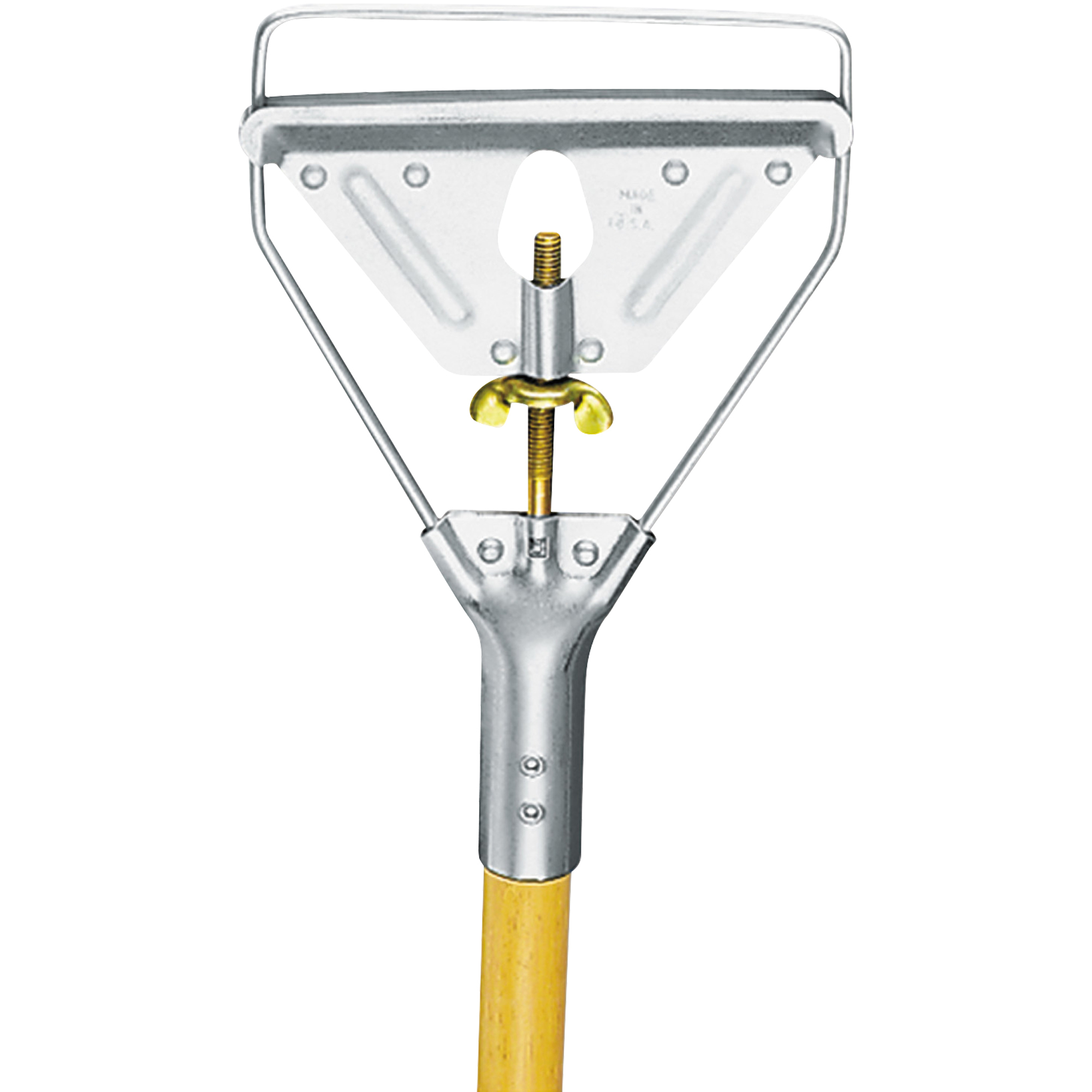 Screw Clamp Metal Head Wooden Mop Handle, For #20 and #24 Mop Head, 63", Brown/Silver, 1/Each